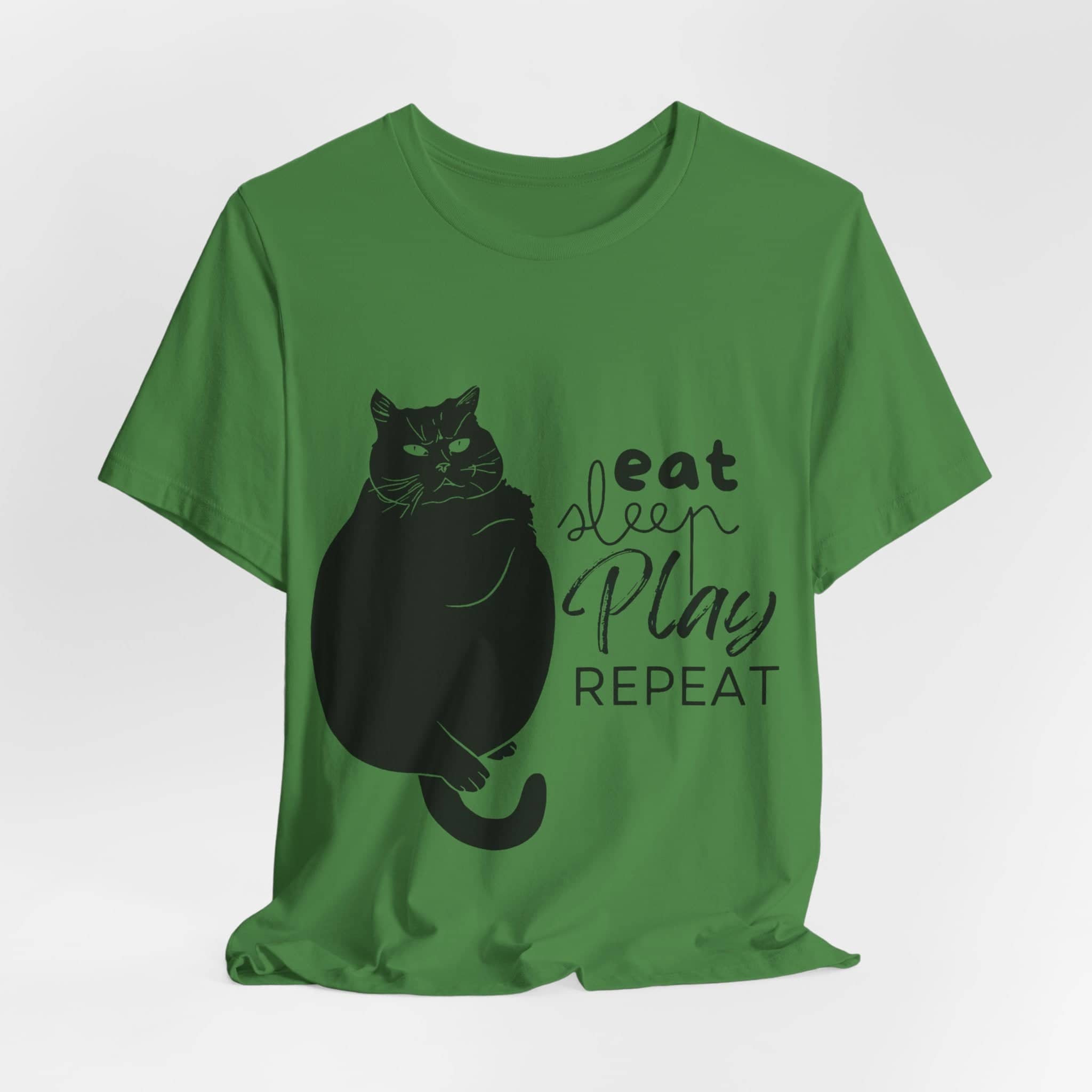 Cat's Daily Mantra - 'Eat Sleep Play Repeat' Casual T-Shirt Unisex Jersey Short Sleeve Tee