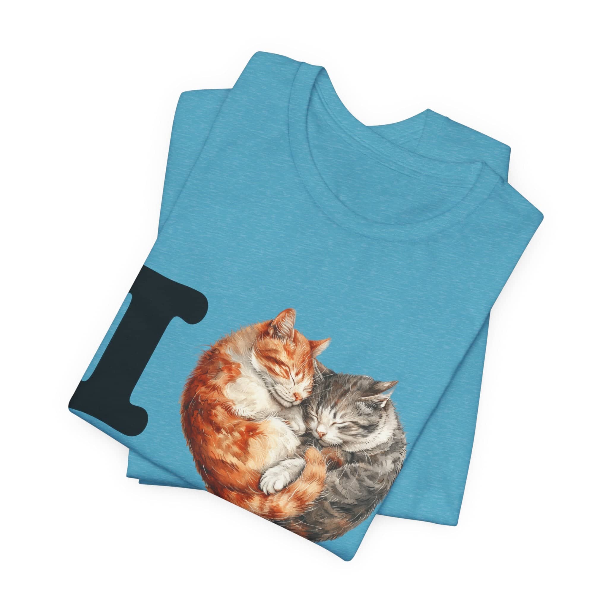 Feline Affection Tee - 'I Heart Cats' Cuddle Short Sleeve Tee