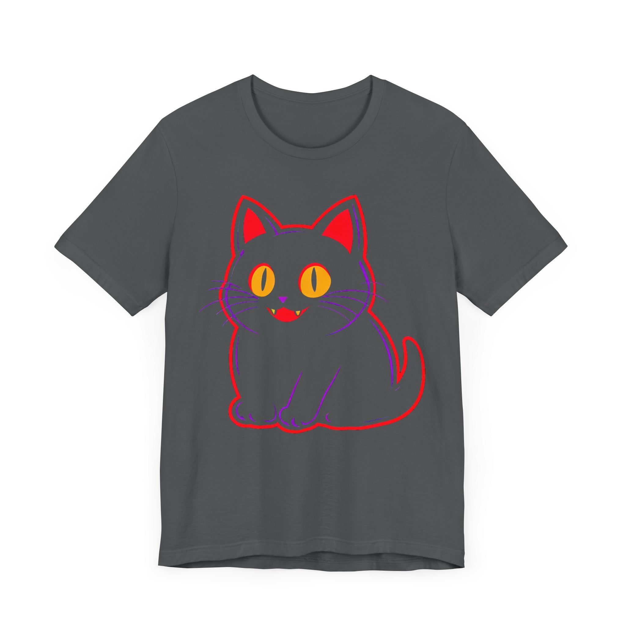 Neon Black Cat Graphic Tee