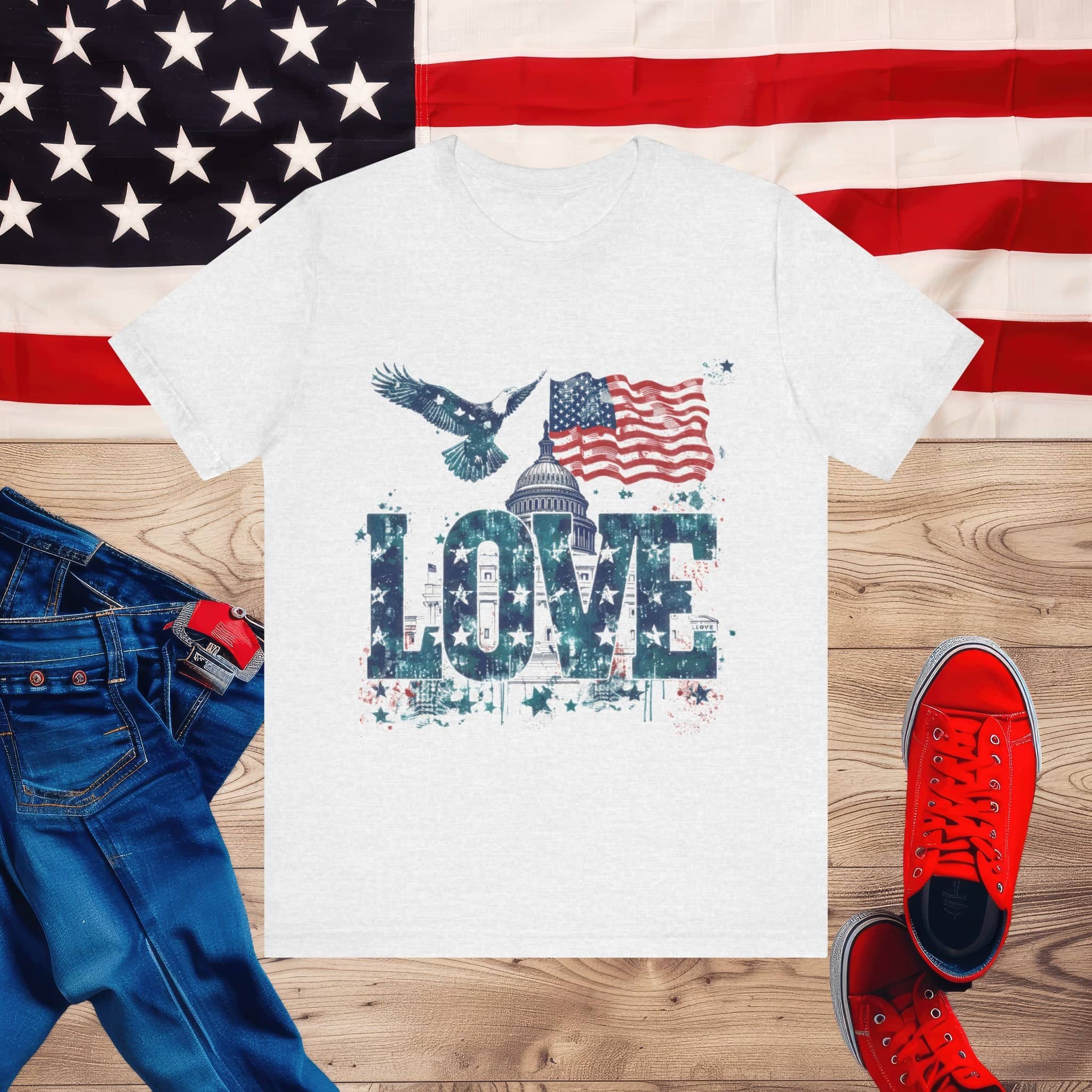 Patriotic Love Tee Unisex Jersey Short Sleeve Tee