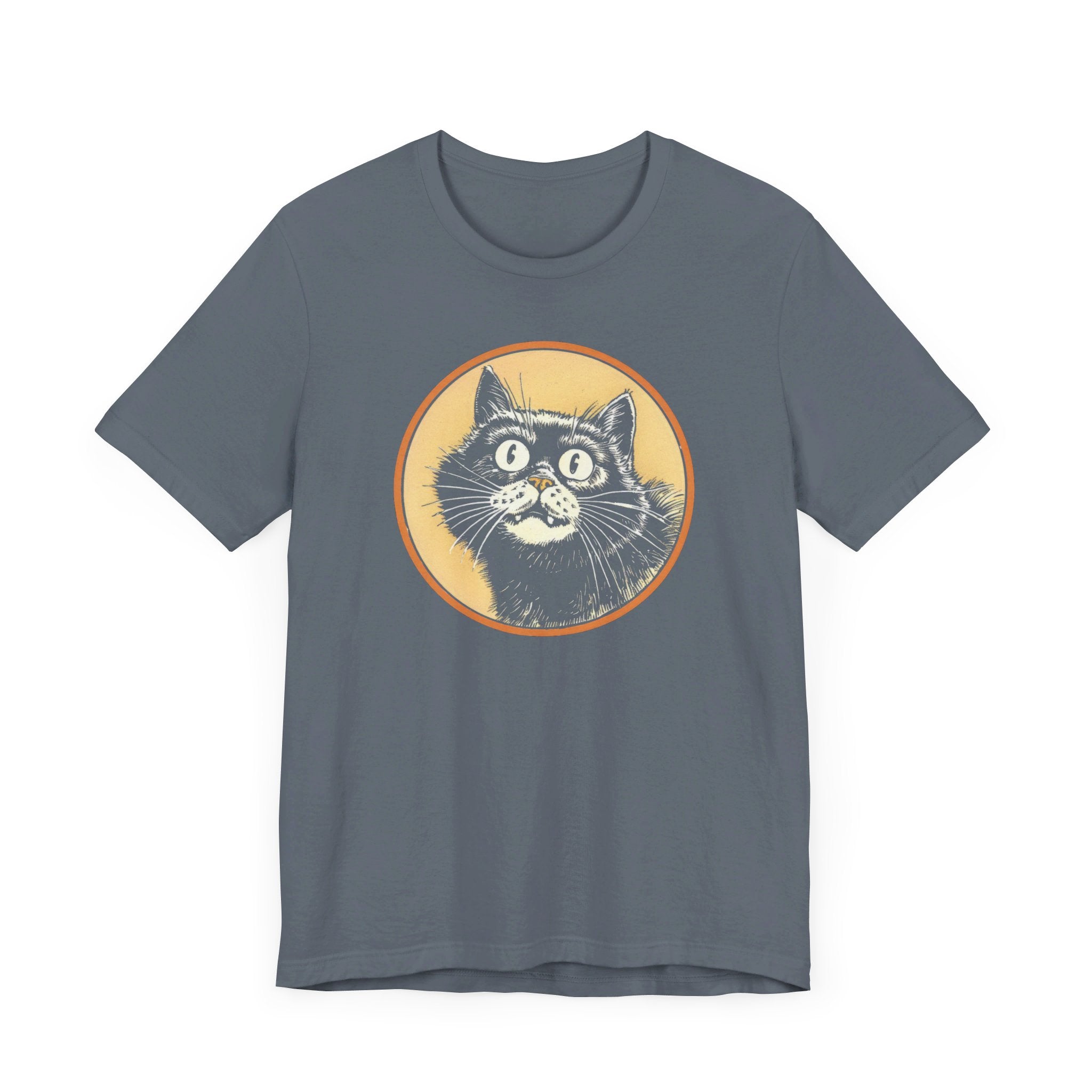 Happy Cat Graphic Tee – Vintage Style Cat Lover Shirt