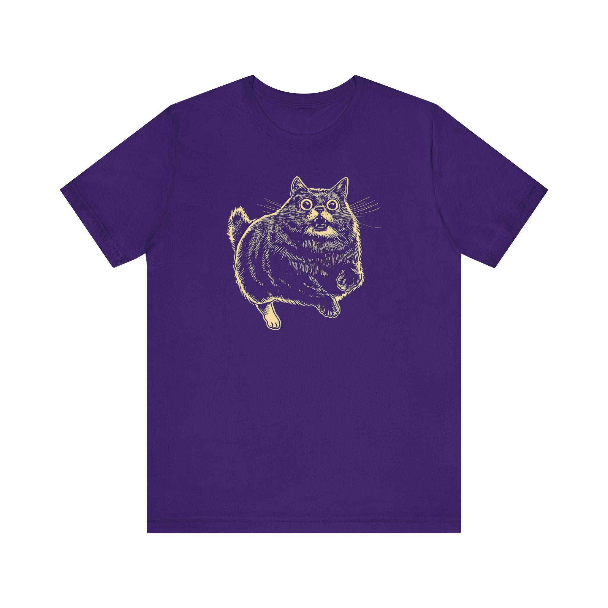 Surprised Cat in Action T-Shirt – Quirky Cat Lover’s Tee