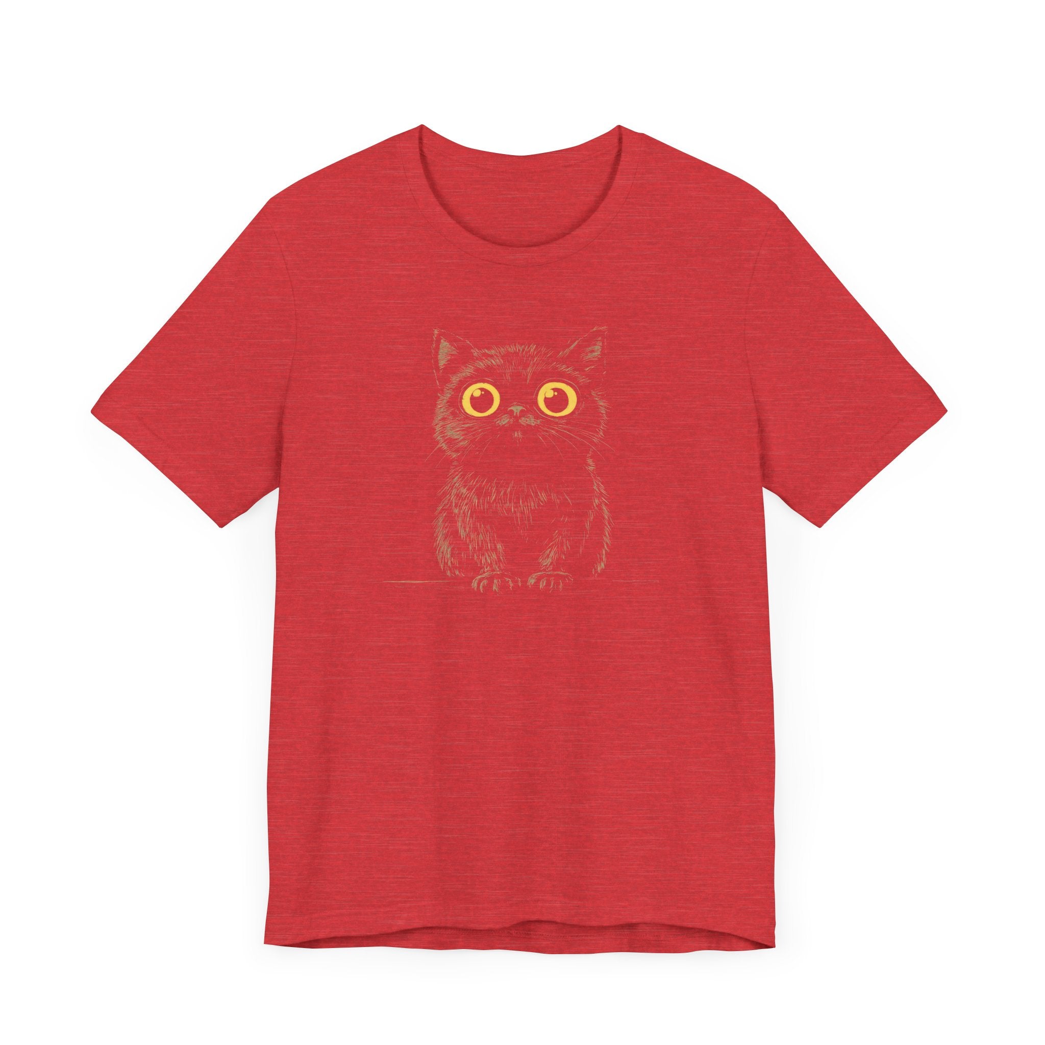 Cute Wide-Eyed Black Cat Graphic Tee