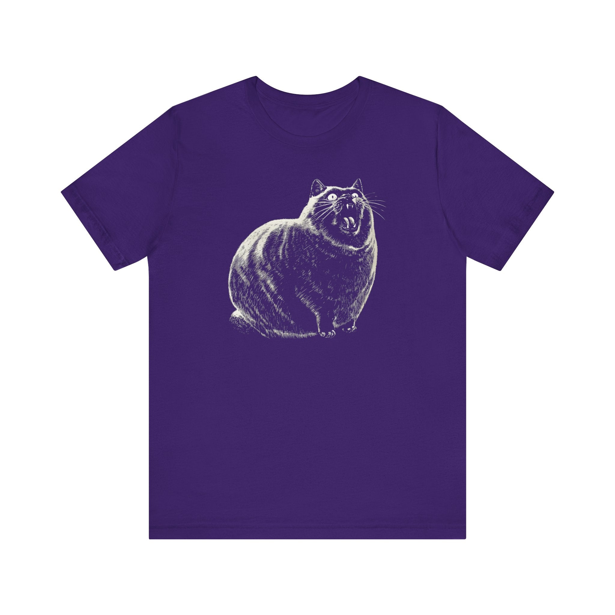 Yowling Chonky Cat Graphic T-Shirt Funny Cat Lover Tee