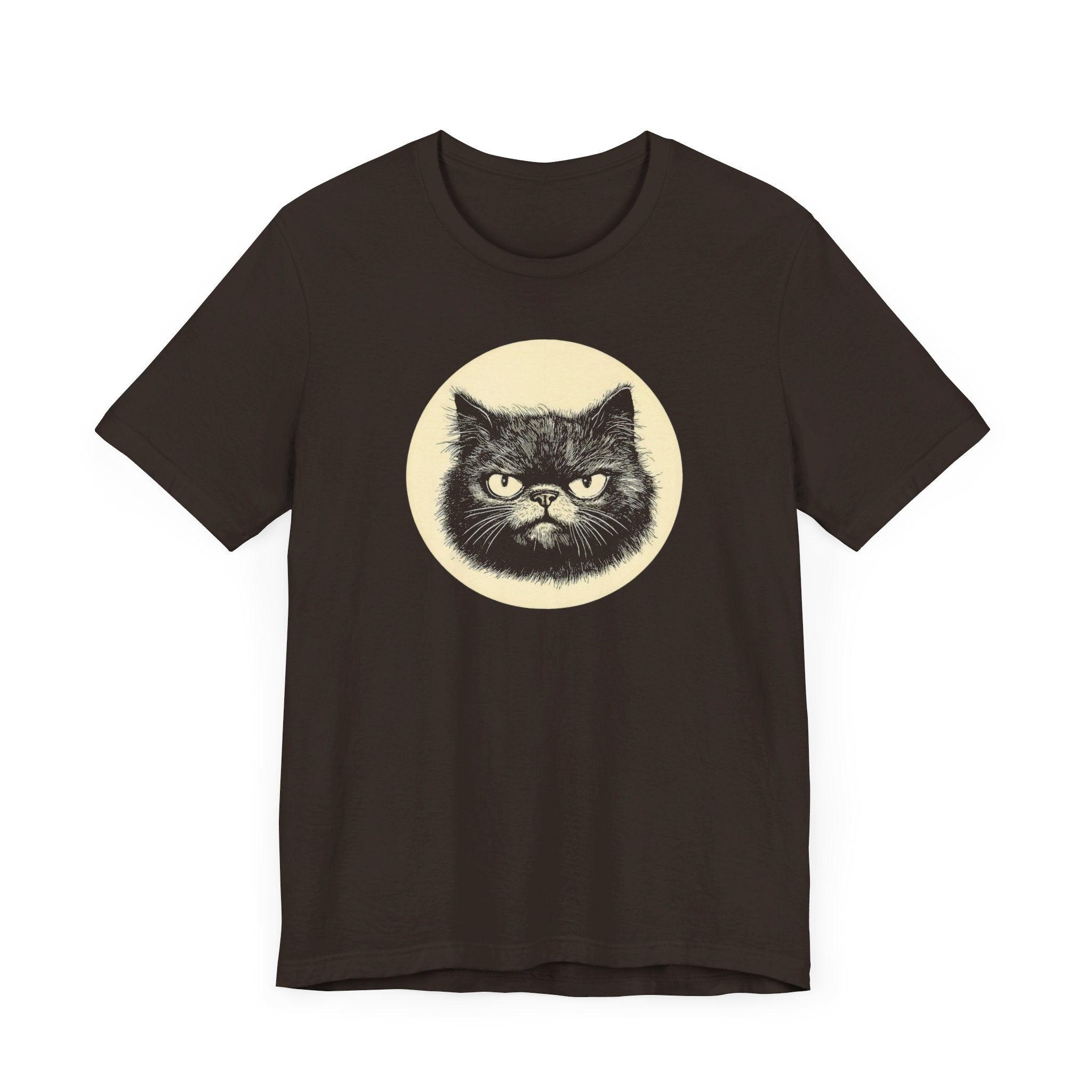 Grumpy Black Cat Graphic Tee – Vintage Style Cat Lover Shirt