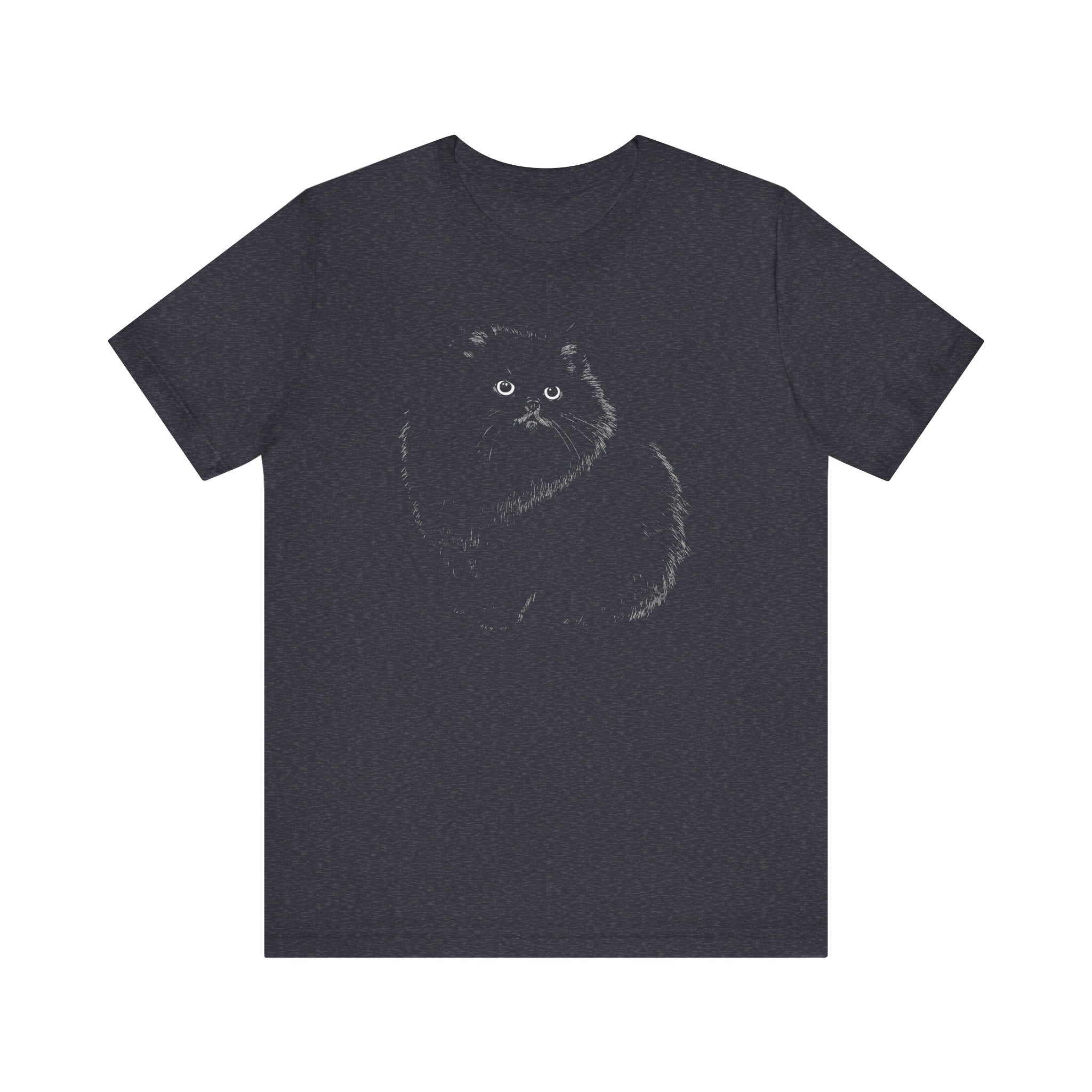 Fluffy Black Cat Graphic Tee