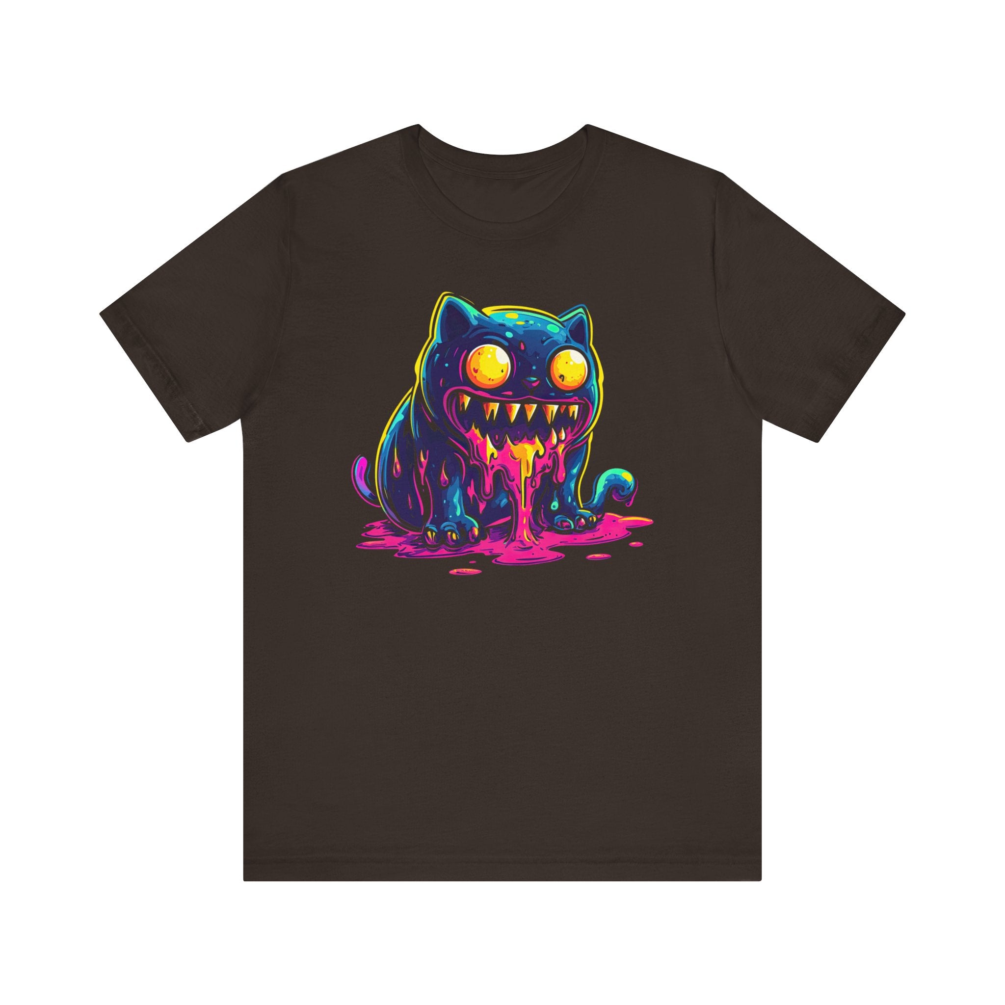 Neon Monster Cat T-Shirt Bold and Quirky Design