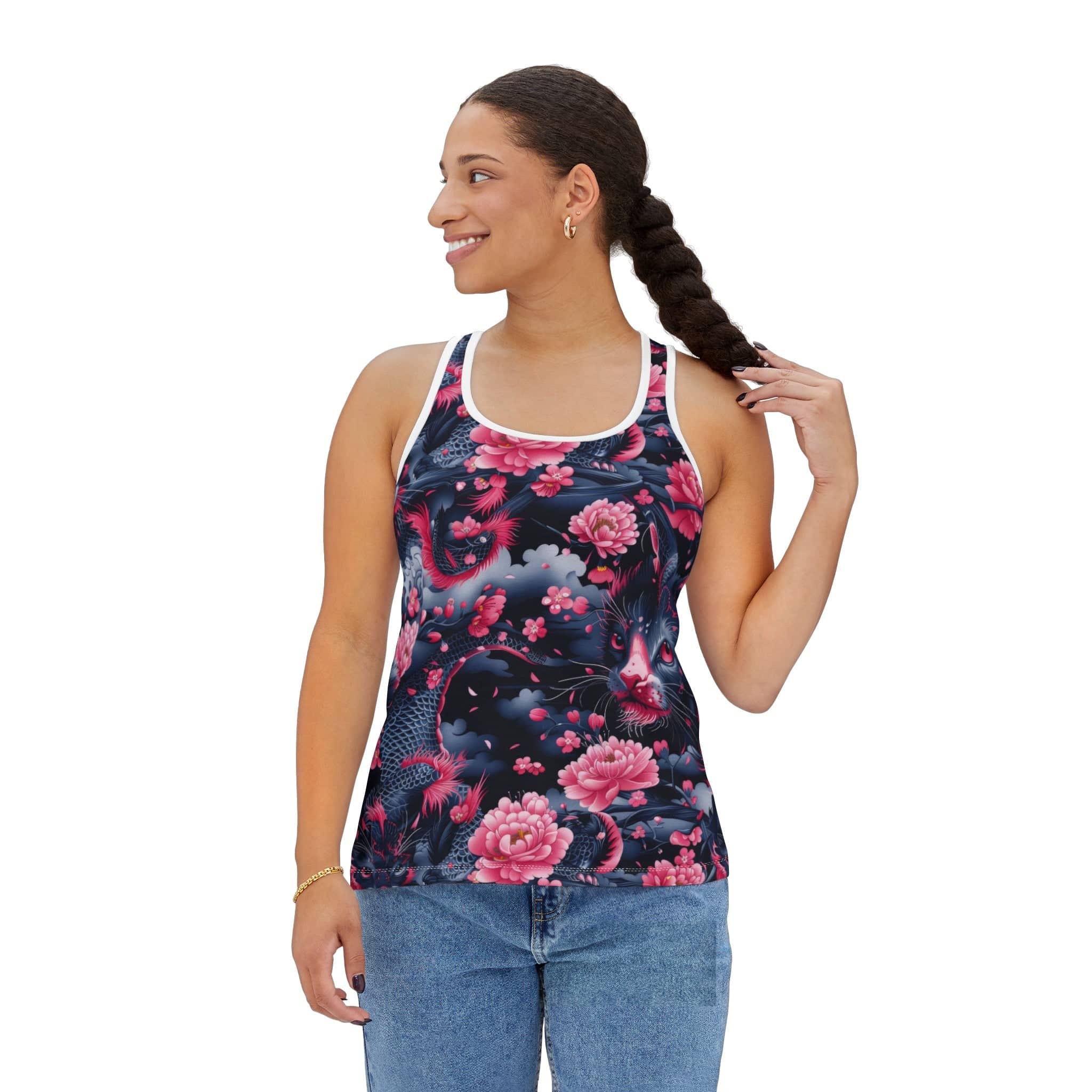 Enchanted Cat Garden Women's Tank Top (AOP)
