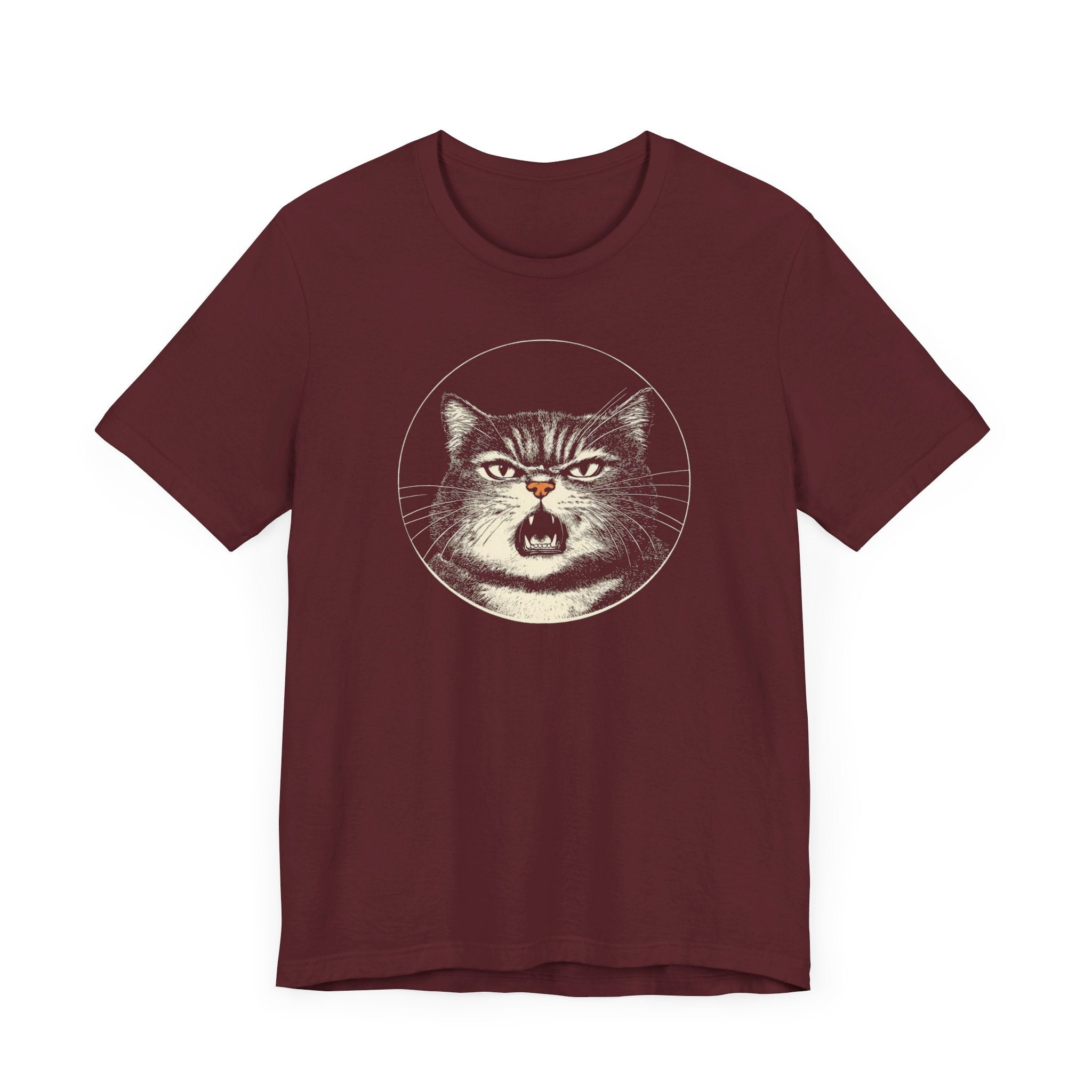 Angry Cat Graphic Tee – Vintage Style Cat Lover Shirt