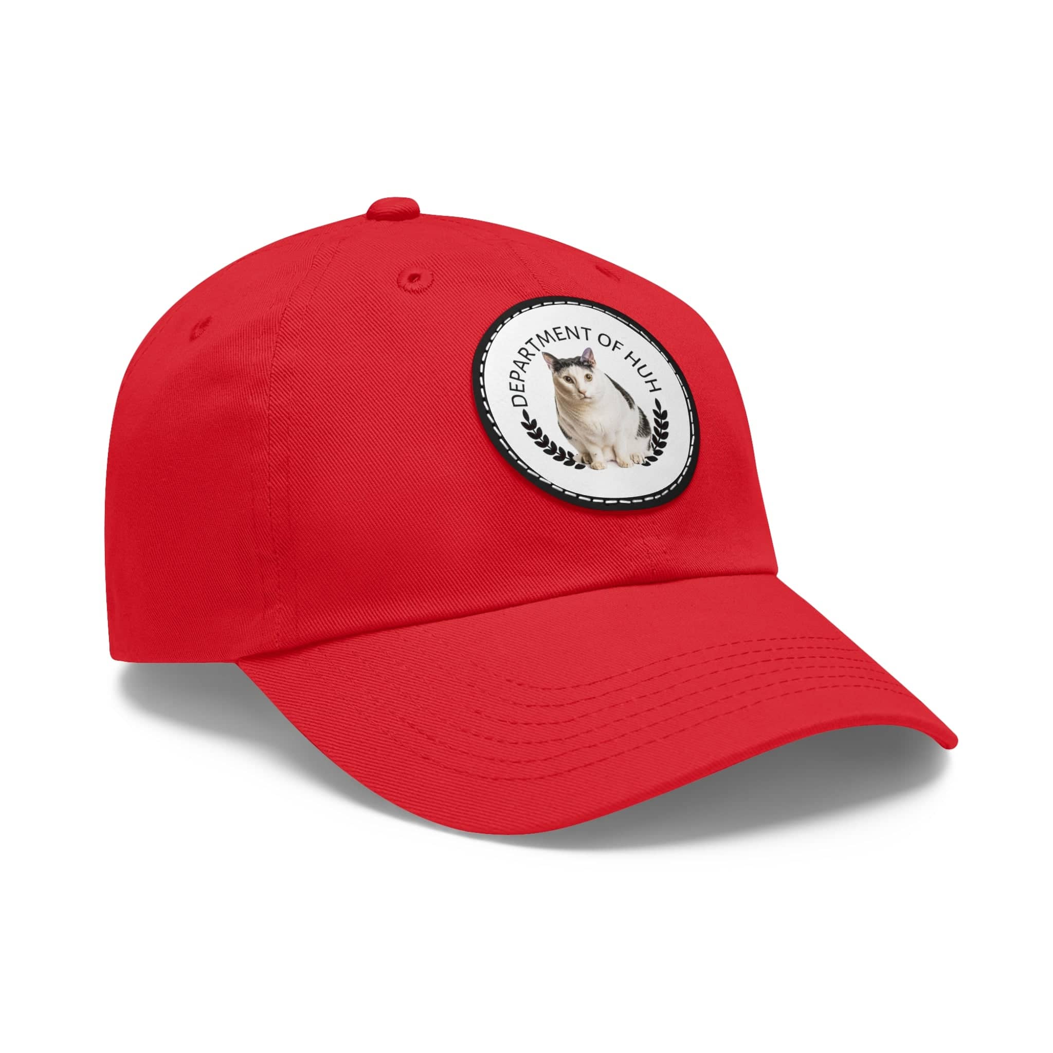 Department of HUH Cat Dad Hat with Leather Patch (Round)