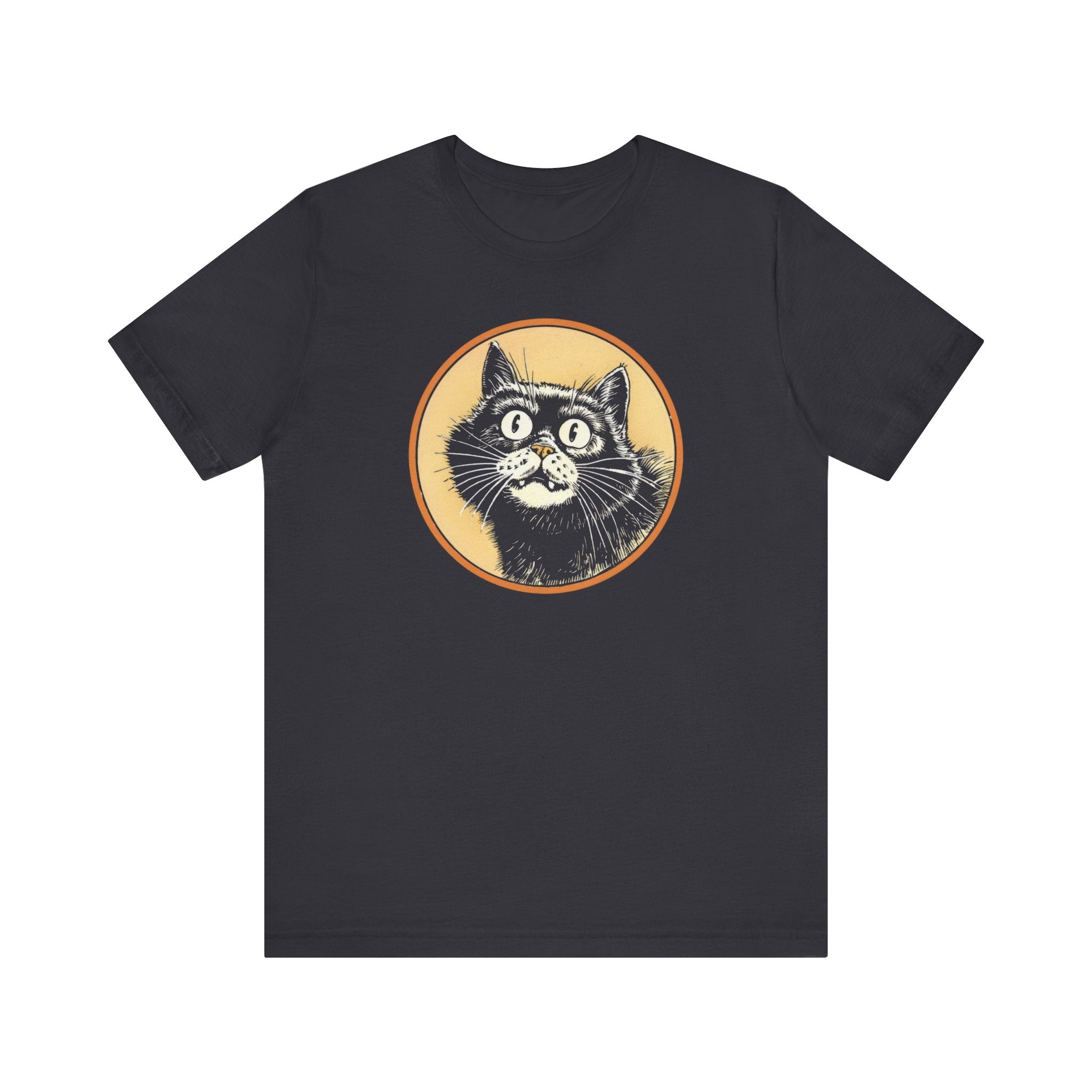 Happy Cat Graphic Tee – Vintage Style Cat Lover Shirt