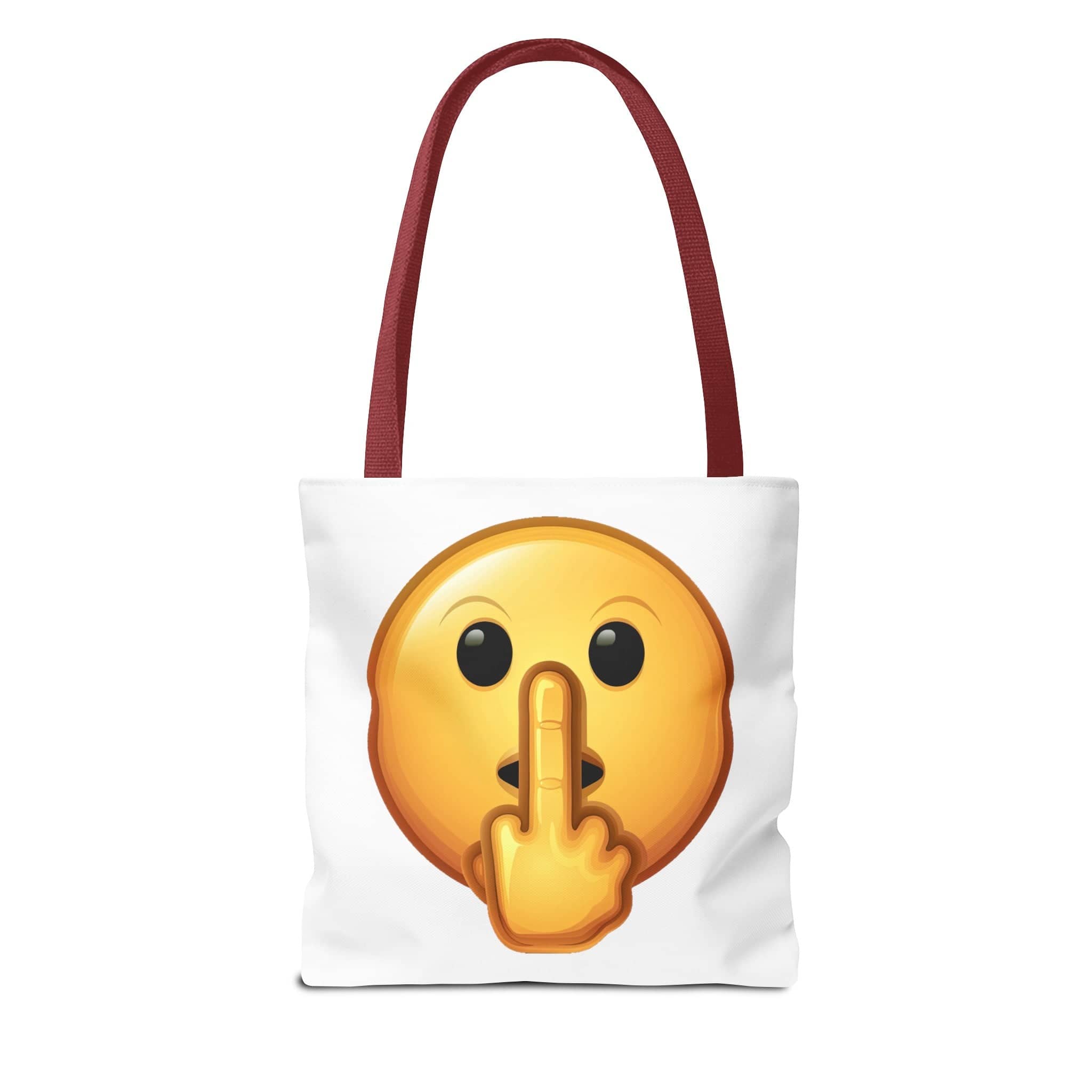 Middle Finger FU Shh Silent Protest Emoji Tote Bag (AOP)
