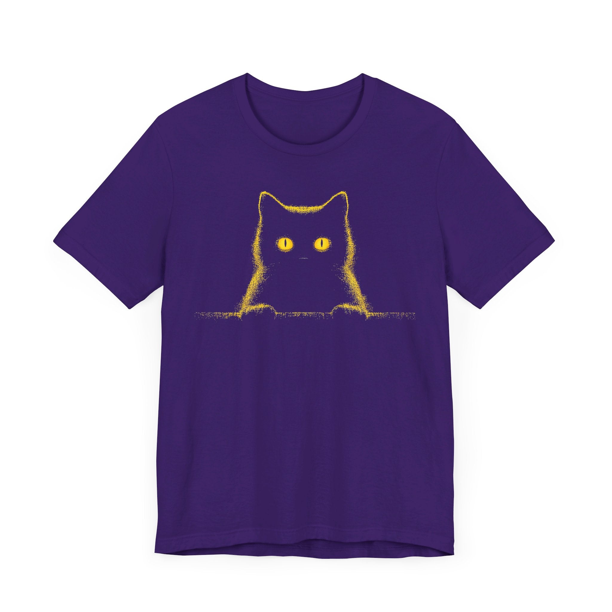 Glowing Eyes Black Cat Graphic Tee – Mysterious Feline Lover Shirt