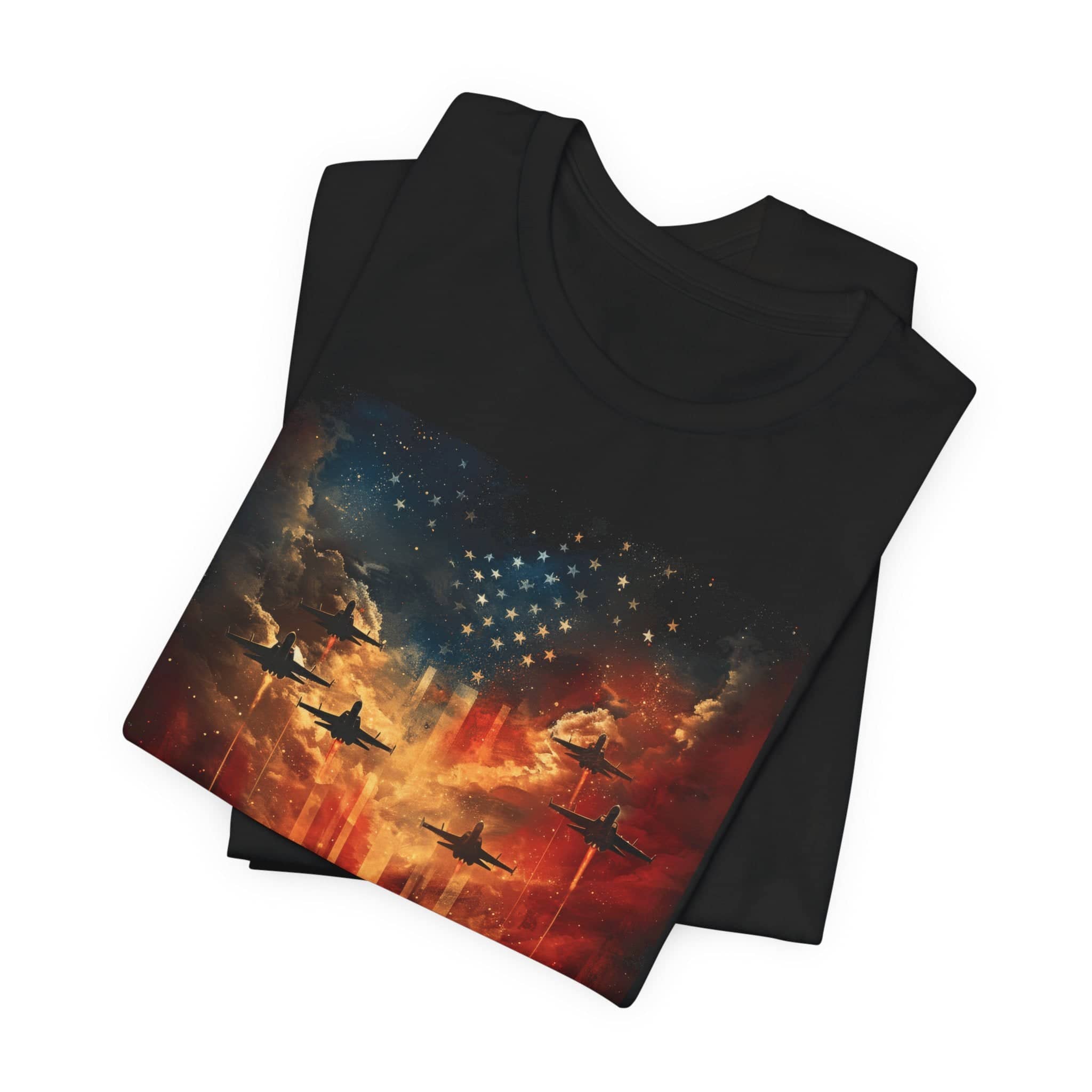 Freedom Flight: Patriotic Skyline T-Shirt Unisex Jersey Short Sleeve Tee