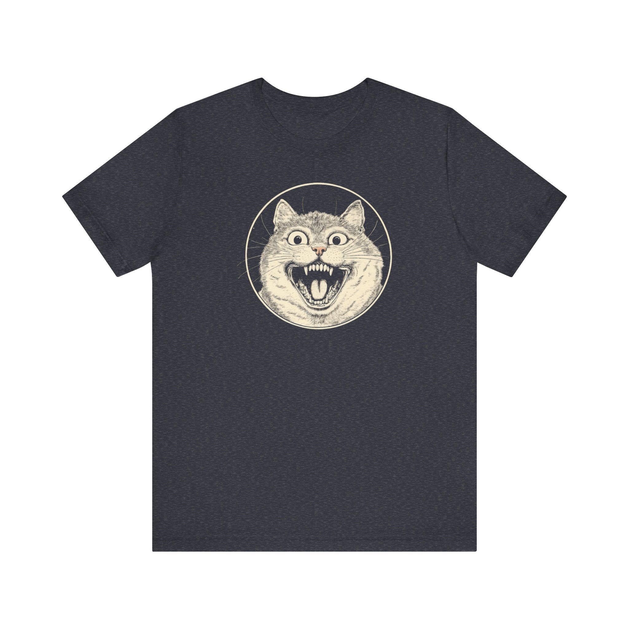 Roaring Cat Graphic Tee – Vintage Style Cat Lover Shirt