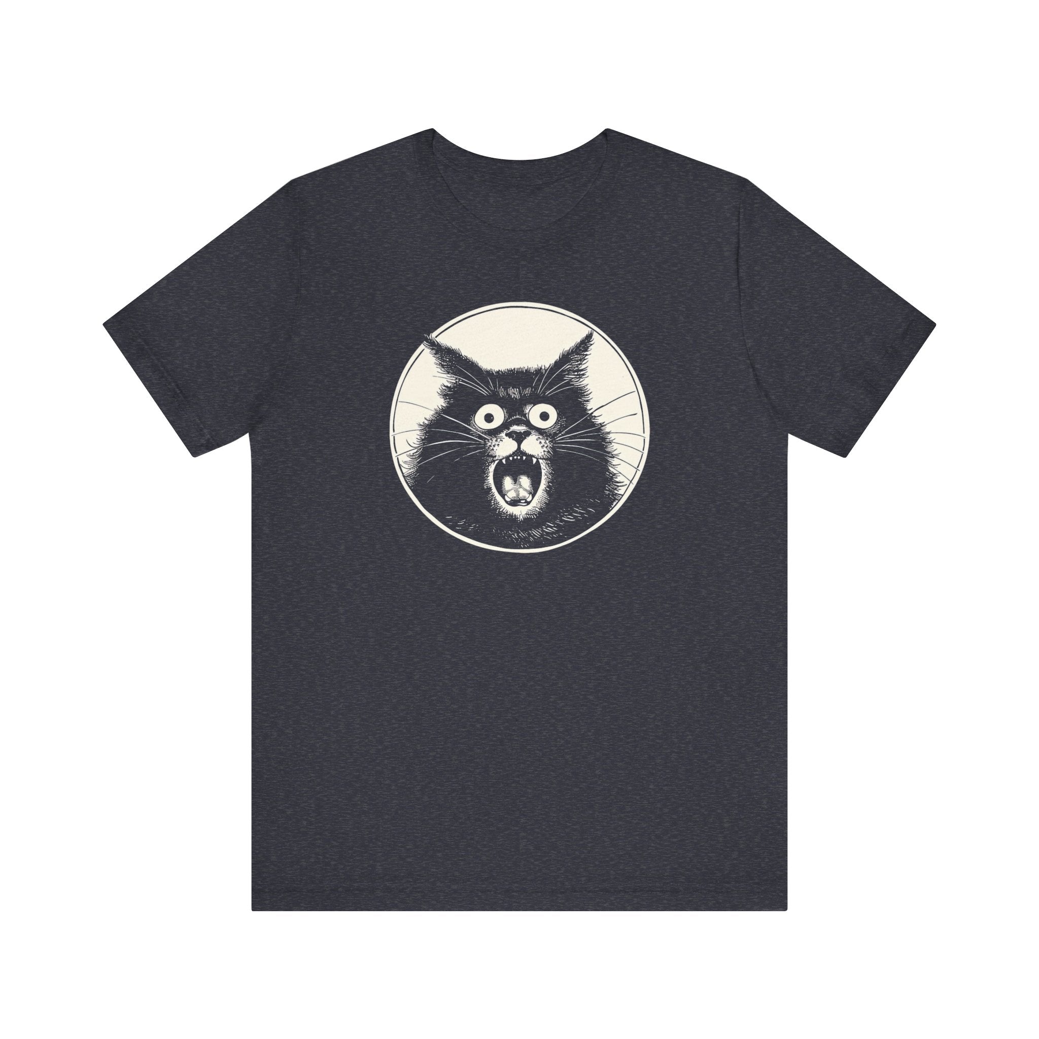 Screaming Cat Graphic Tee – Vintage Style Cat Lover Shirt