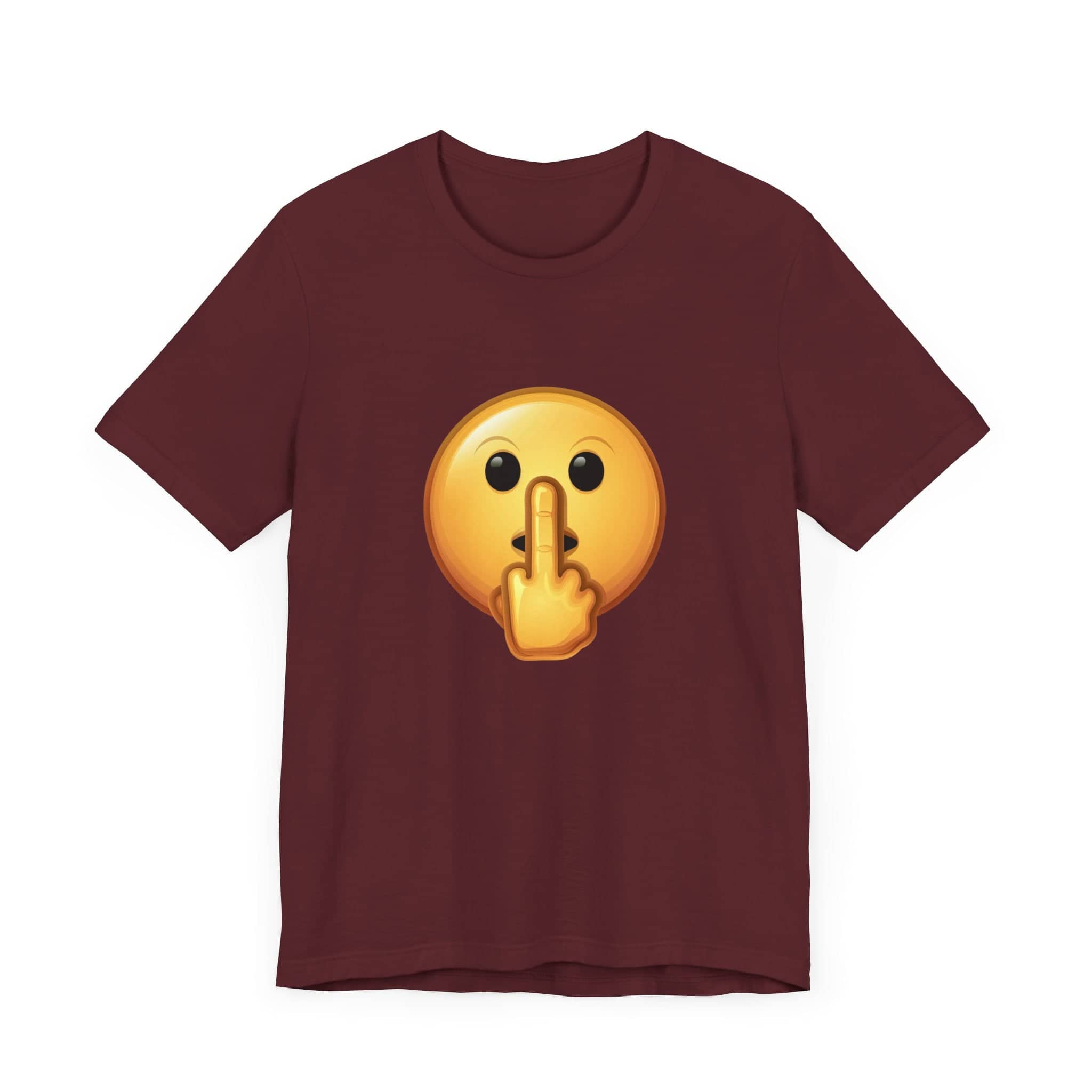 Middle Finger FU Shh Silent Protest Emoji Tee (Small Graphic)