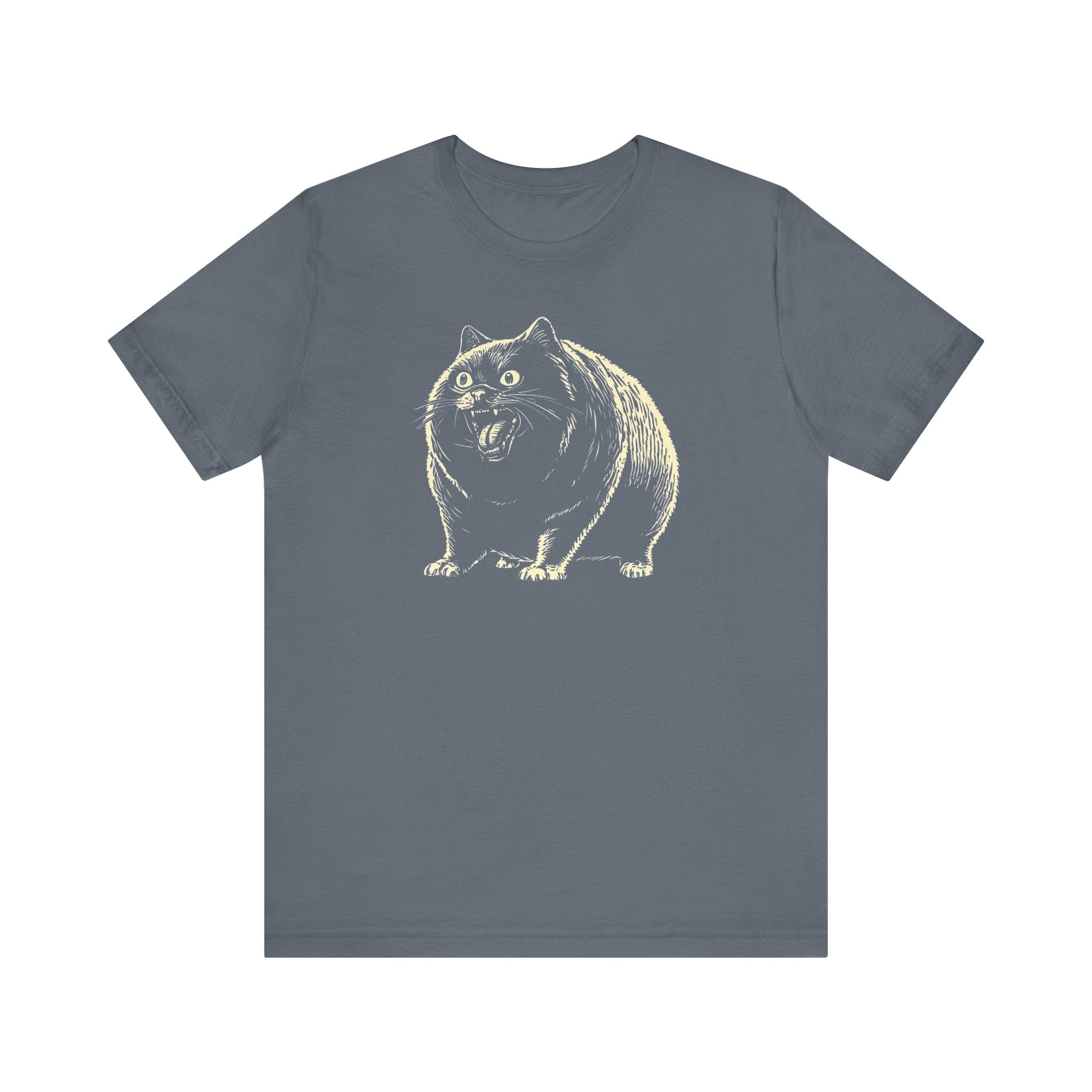 Surprised Black Cat Graphic T-Shirt