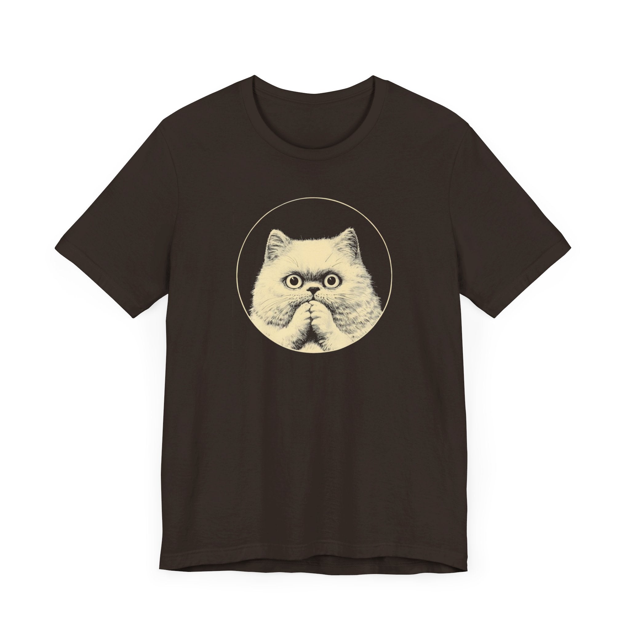 Surprised Persian Cat Graphic Tee – Vintage Style Cat Lover Shirt