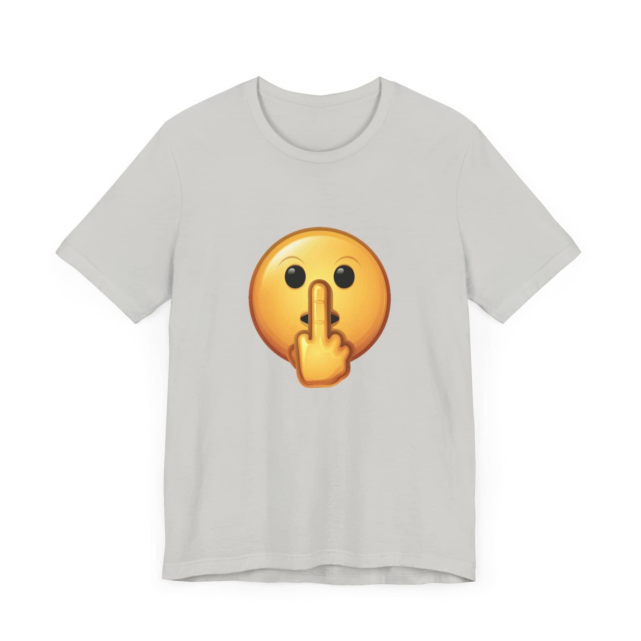 Middle Finger FU Shh Silent Protest Emoji Tee (Small Graphic)