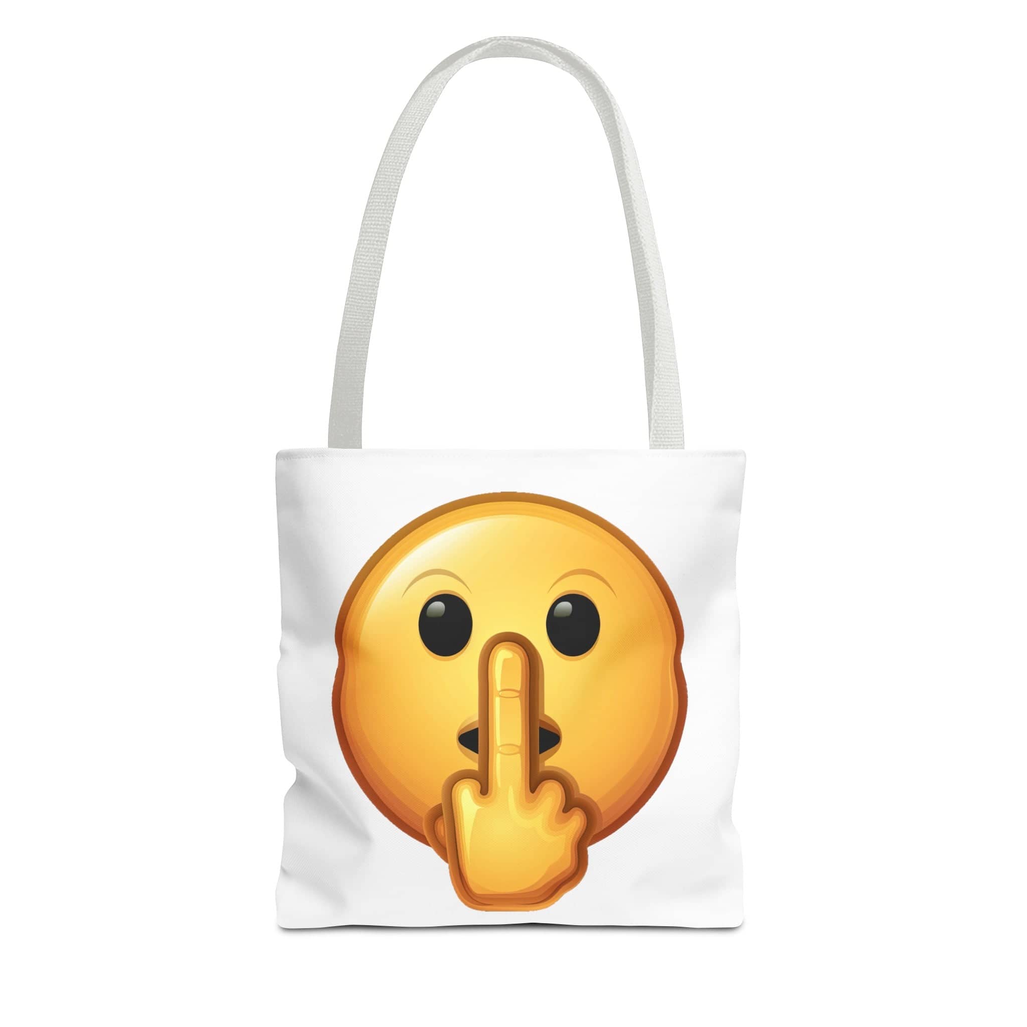 Middle Finger FU Shh Silent Protest Emoji Tote Bag (AOP)