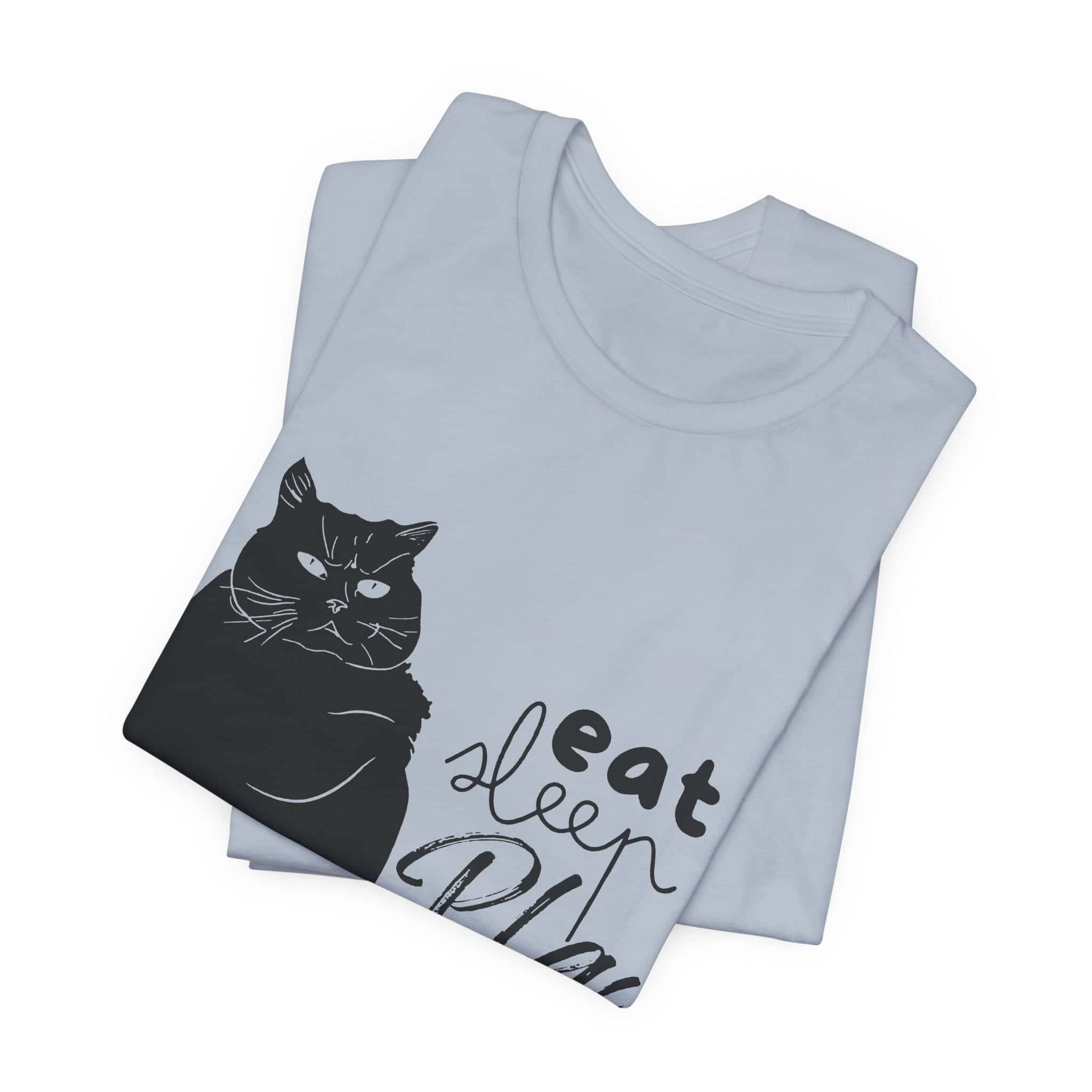 Cat's Daily Mantra - 'Eat Sleep Play Repeat' Casual T-Shirt Unisex Jersey Short Sleeve Tee
