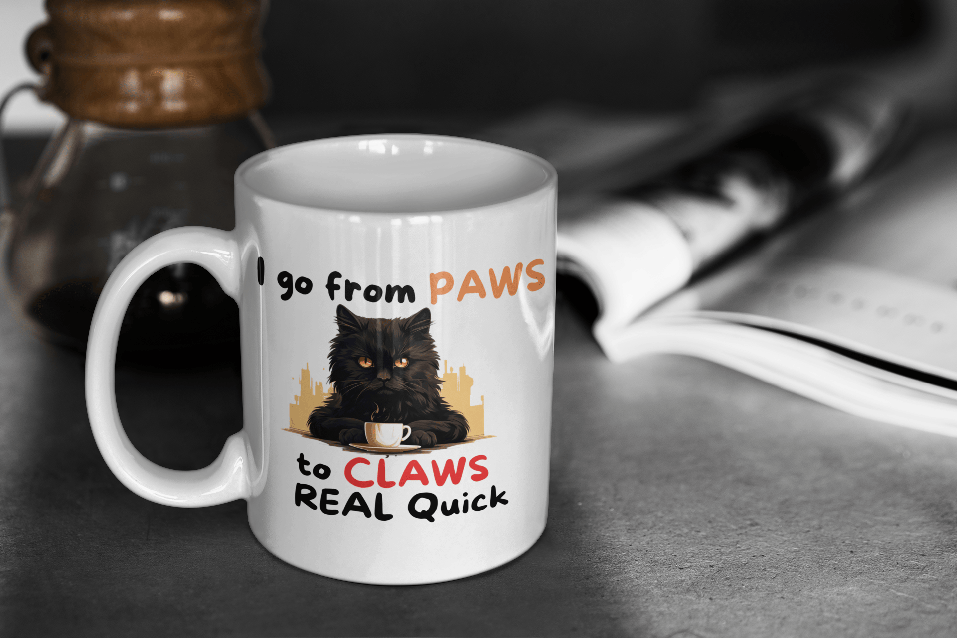 Paws to Claws Ceramic Mug 11oz White Mug