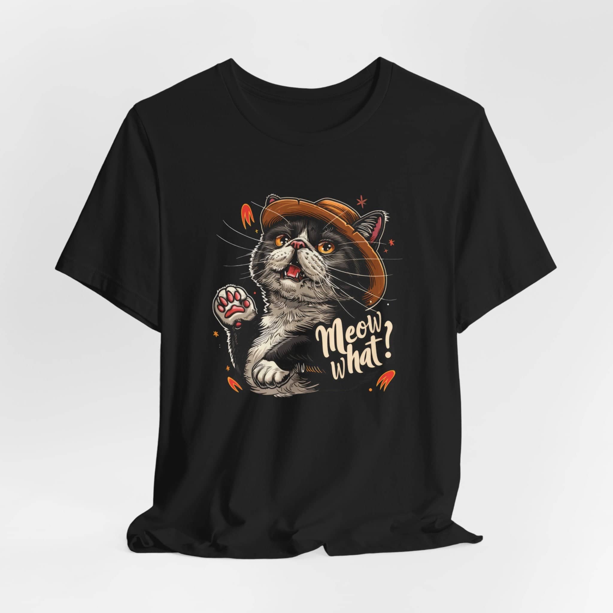Meow What Cat T-Shirt Funny Cat Lover Tee