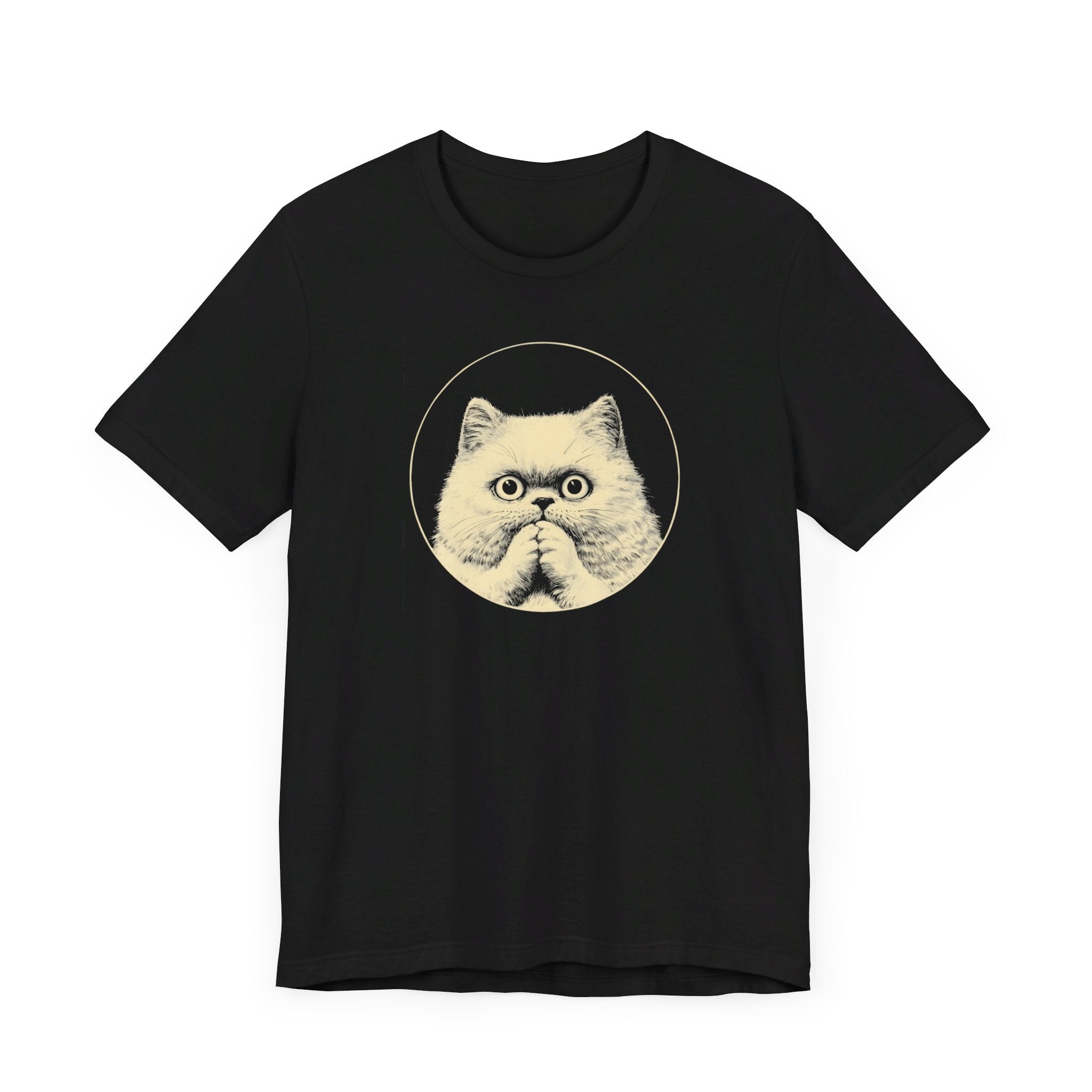 Surprised Persian Cat Graphic Tee – Vintage Style Cat Lover Shirt