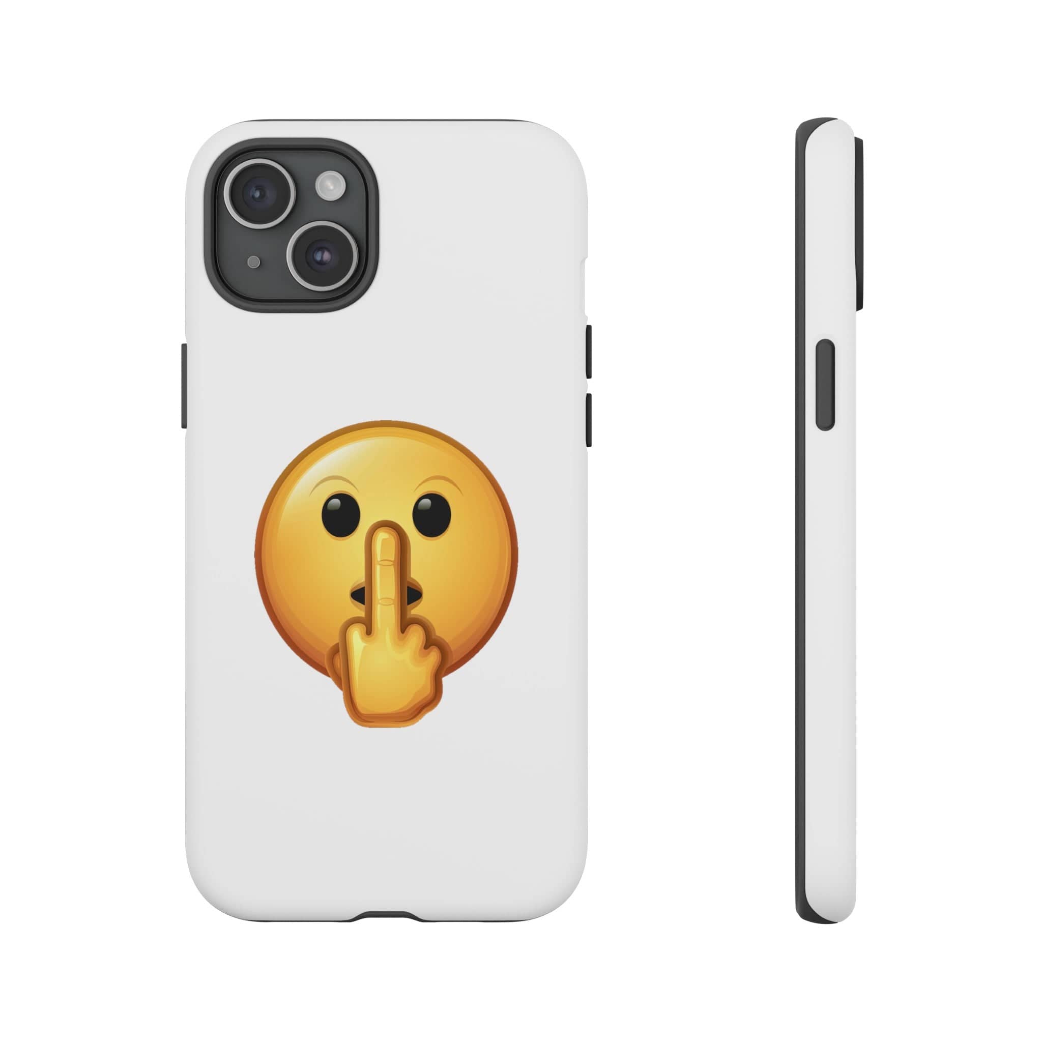 Middle Finger FU Shh Silent Protest Emoji Phone Tough Cases