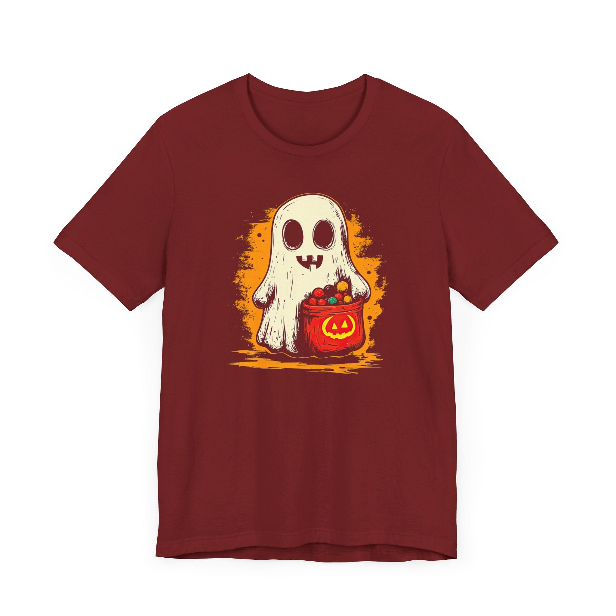 Cute Ghost Halloween Graphic Tee – Spooky Pumpkin Candy Design Shirt