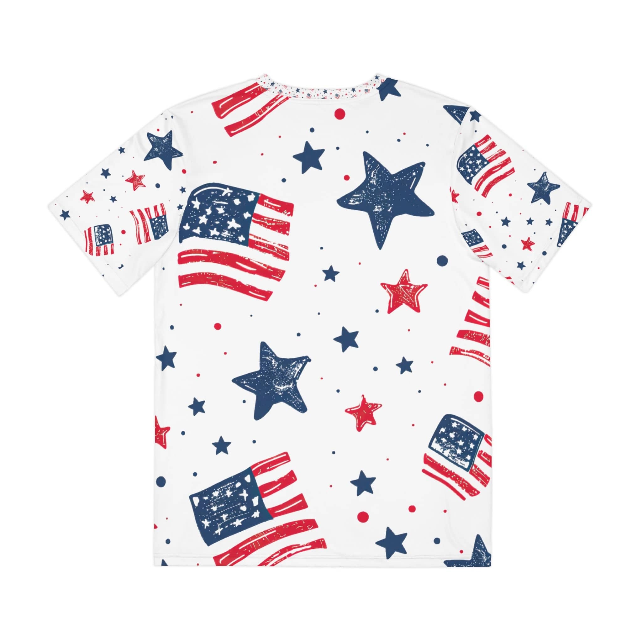 Patriotic Stars and Stripes Men's Tee Men's Polyester Tee (AOP)