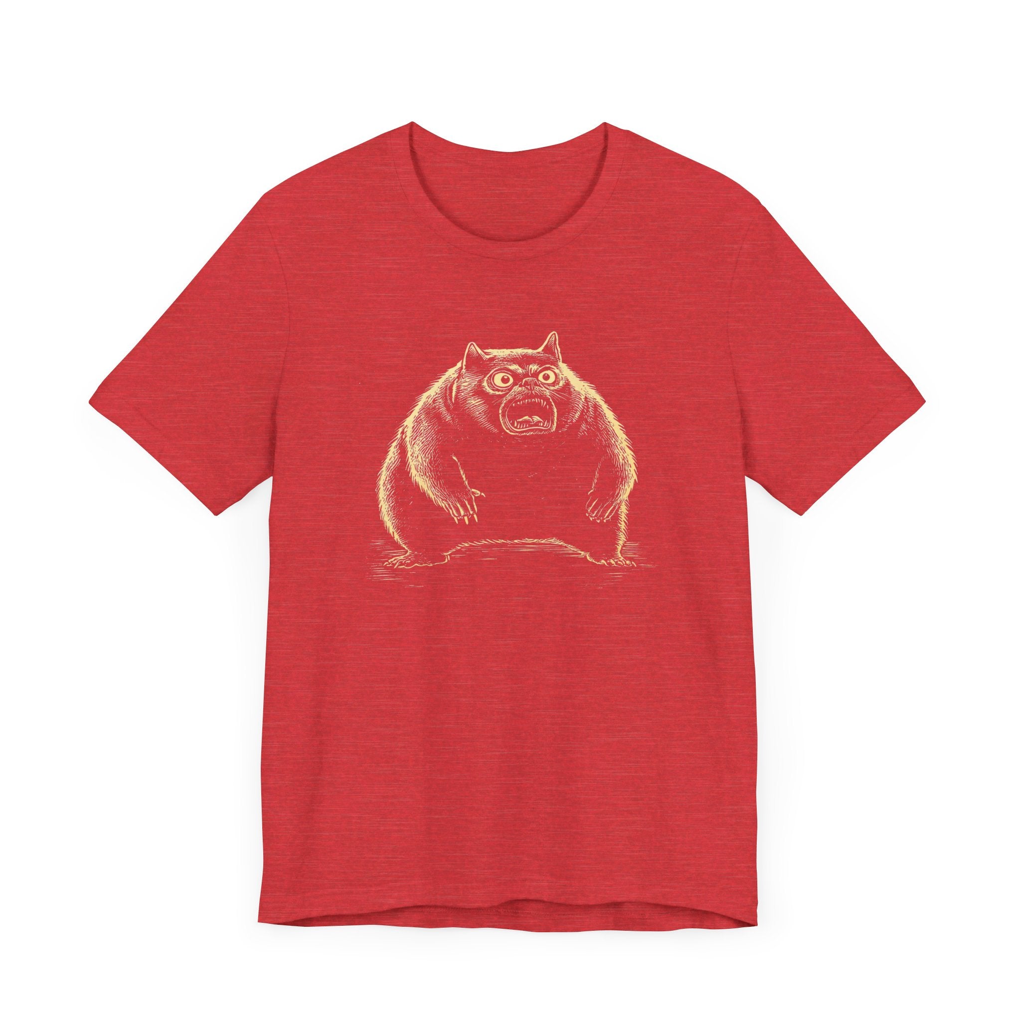 Quirky Angry Cat Illustration T-Shirt – Funny Cat Lover Tee
