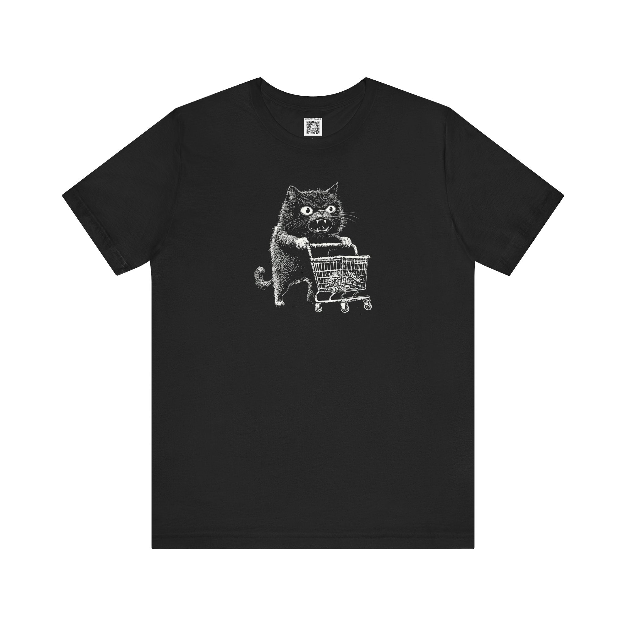 Whimsical Cat Shopping T-Shirt
