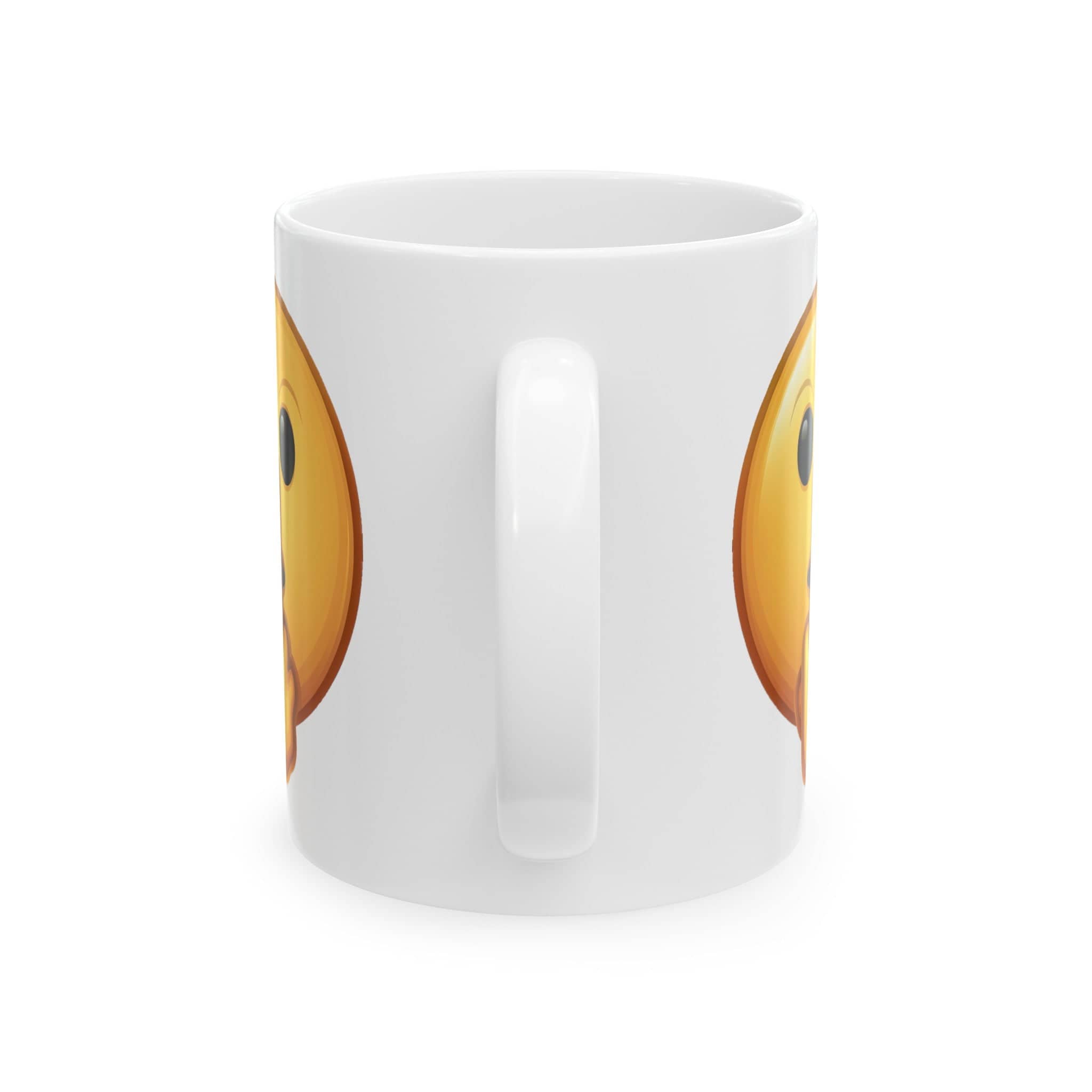 Middle Finger FU Shh Silent Protest Emoji Ceramic Mug, (11oz, 15oz)