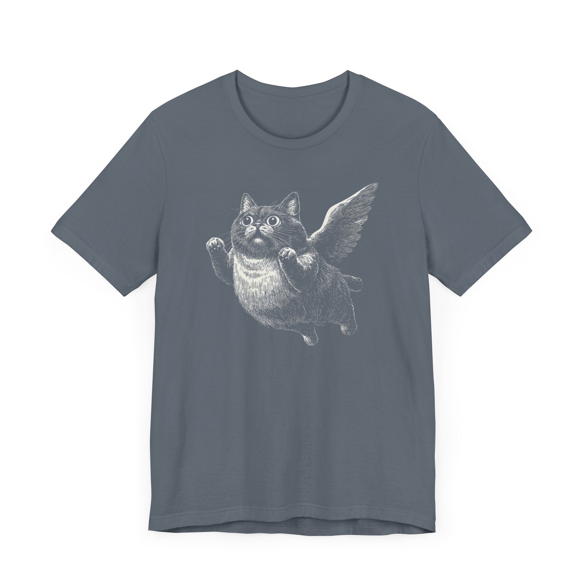 Flying Chubby Cat with Wings Graphic T-Shirt