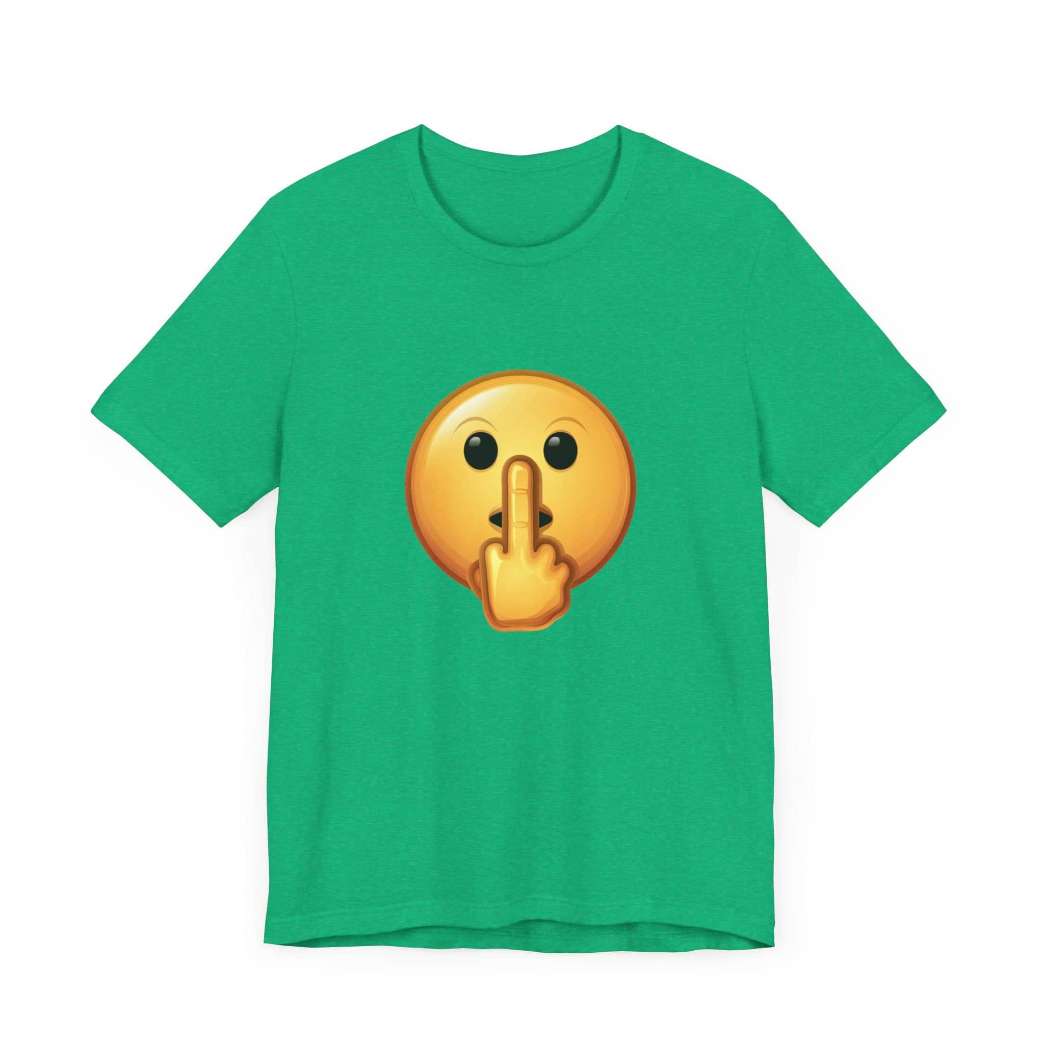 Middle Finger FU Shh Silent Protest Emoji Tee (Small Graphic)