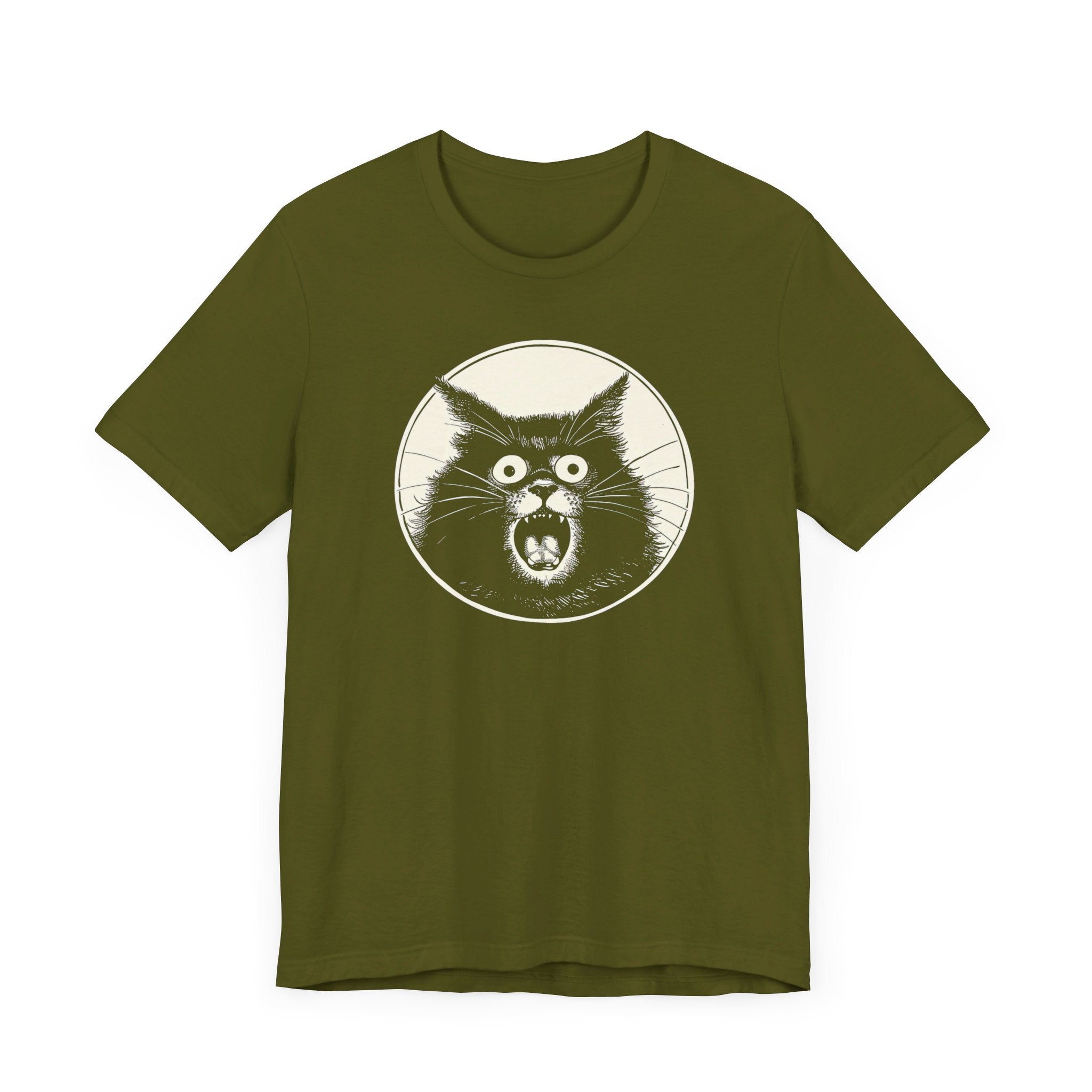 Screaming Cat Graphic Tee – Vintage Style Cat Lover Shirt