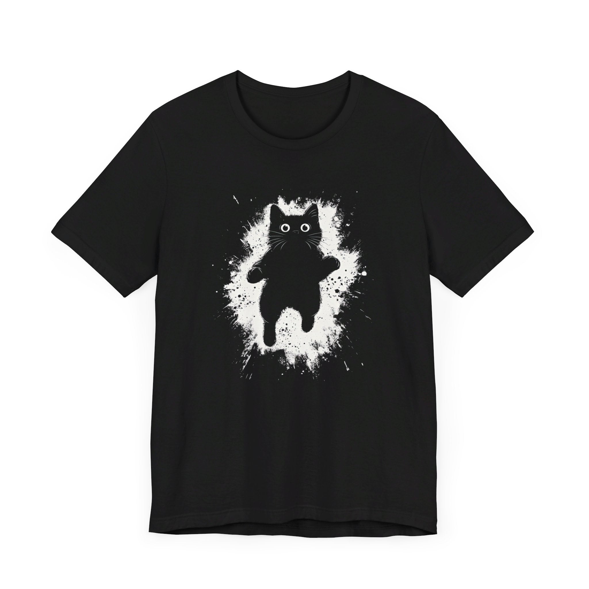 Floating Cat T-Shirt Minimalist and Quirky Design