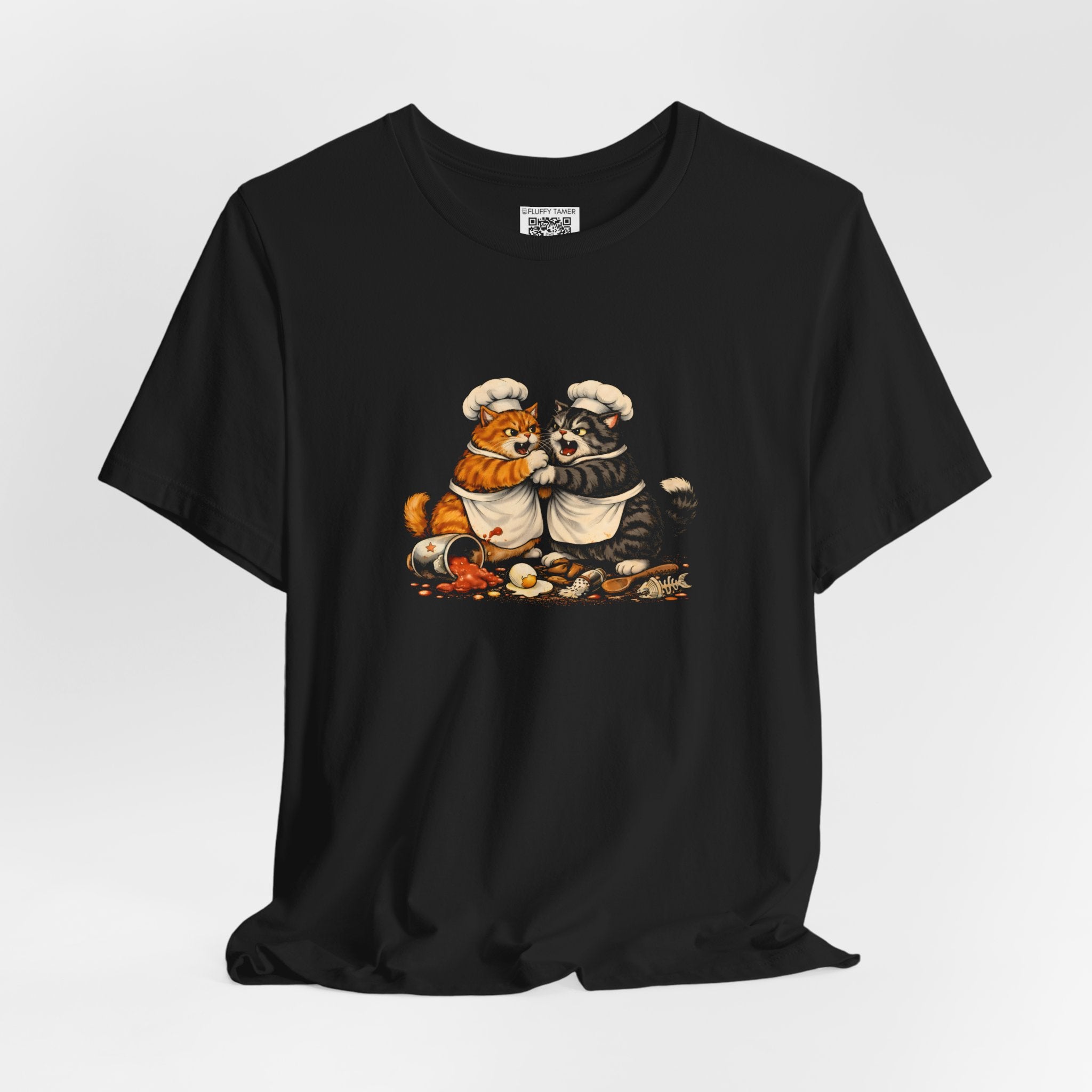 Unisex Jersey Short Sleeve Tee (Black) – Fighting Chef Cats Graphic