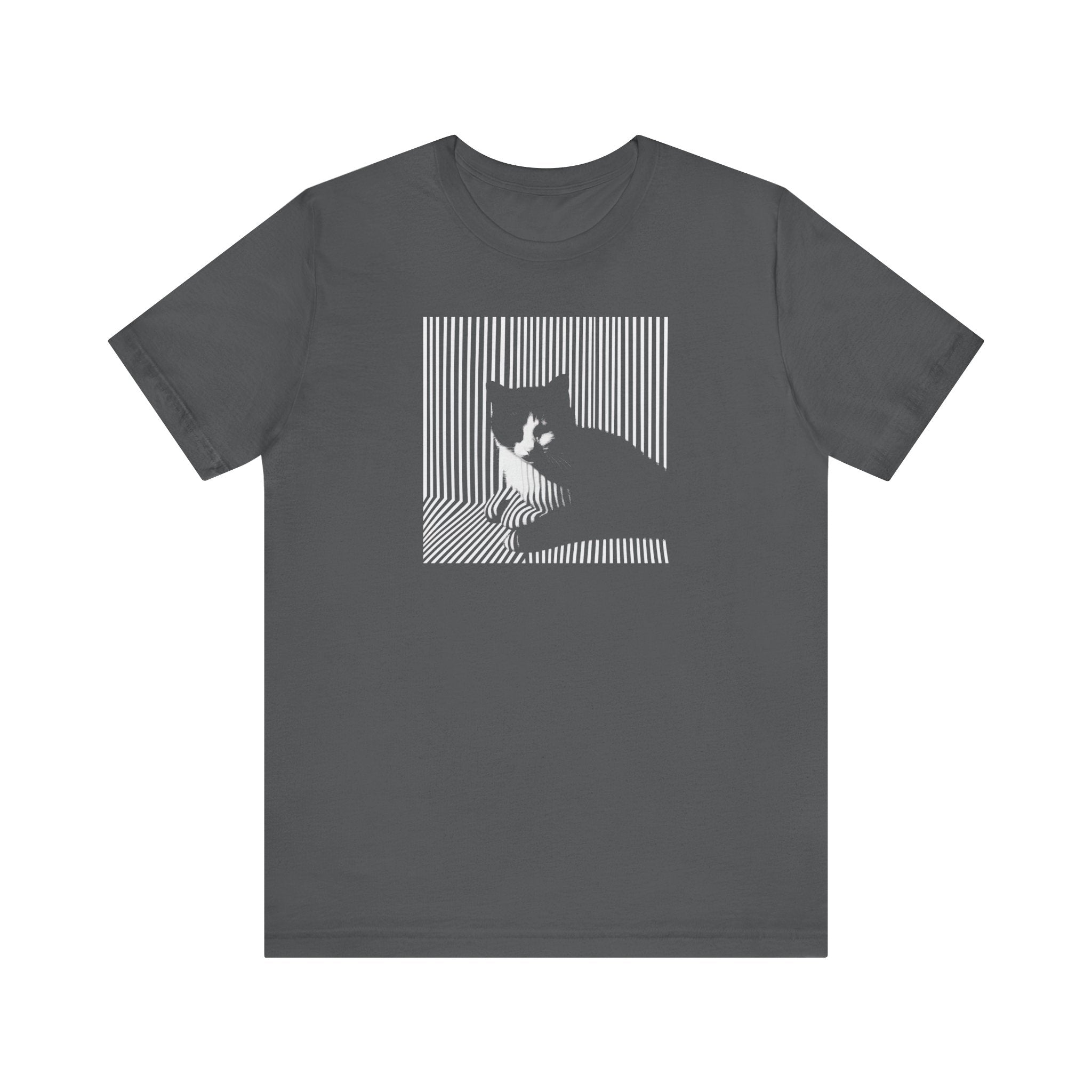Abstract Black Cat Graphic Tee – Modern Minimalist Cat Lover Shirt