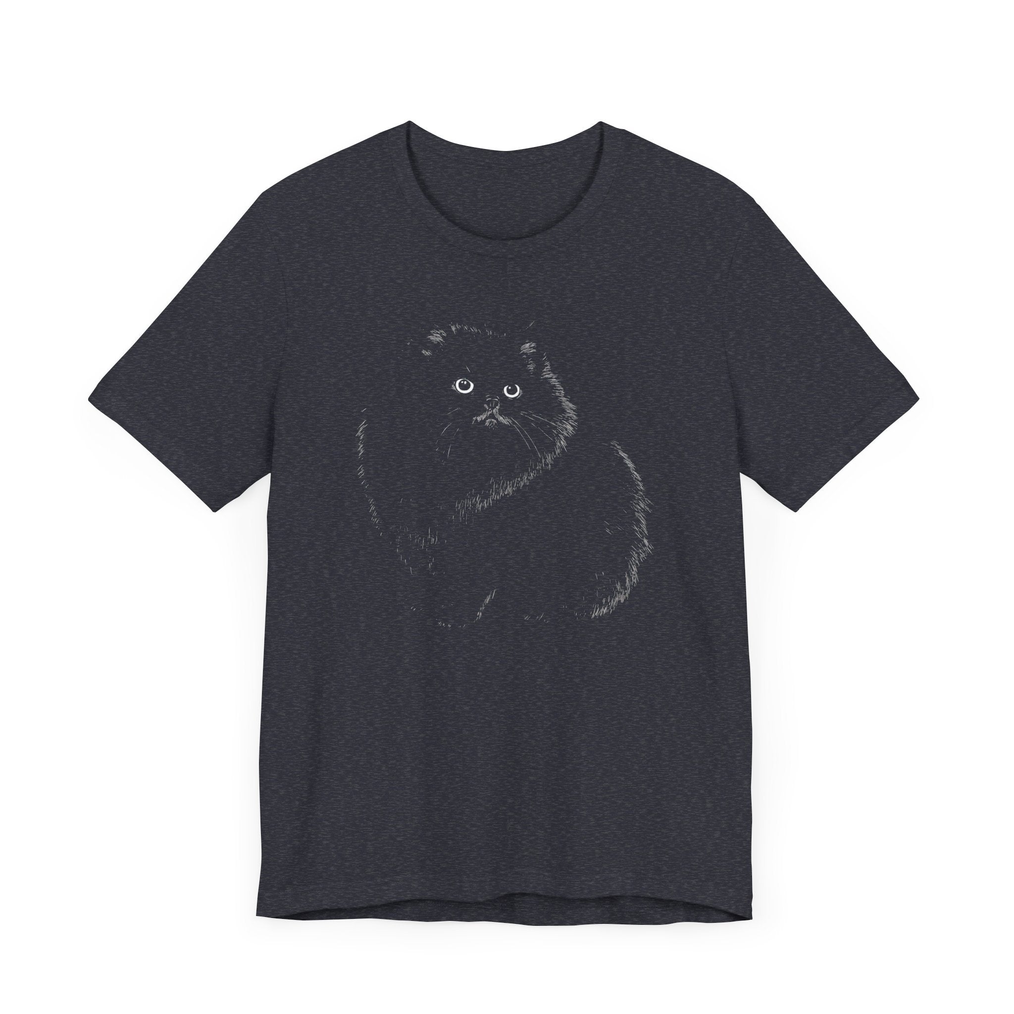Fluffy Black Cat Graphic Tee