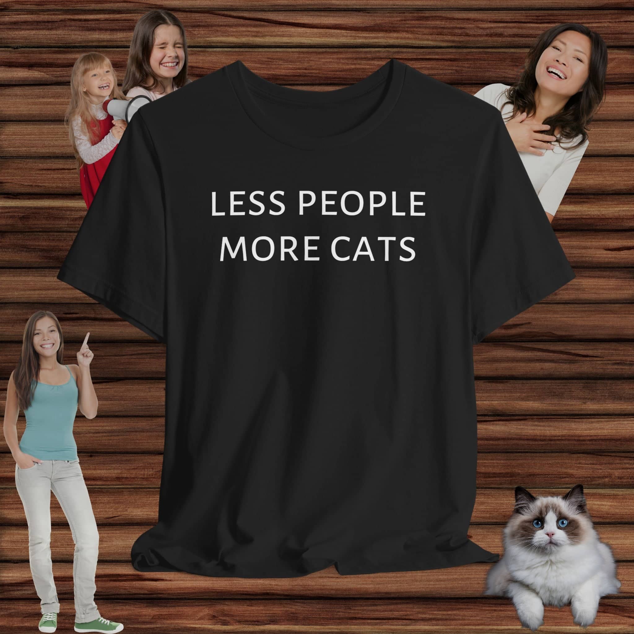 Less People More Cats T-Shirt