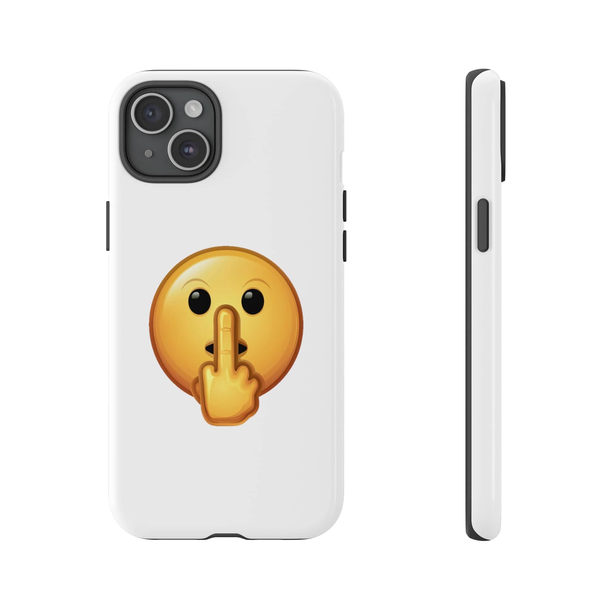 Middle Finger FU Shh Silent Protest Emoji Phone Tough Cases