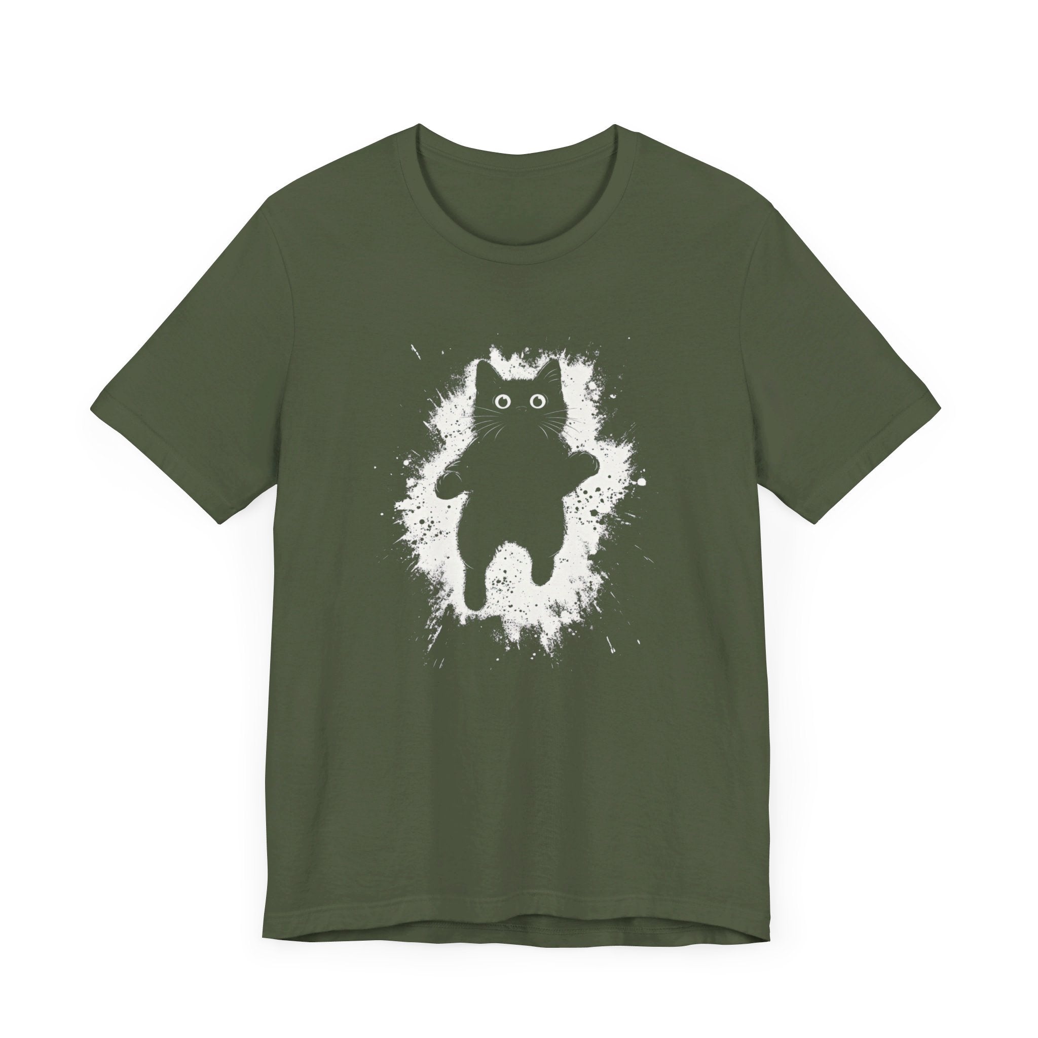 Floating Cat T-Shirt Minimalist and Quirky Design