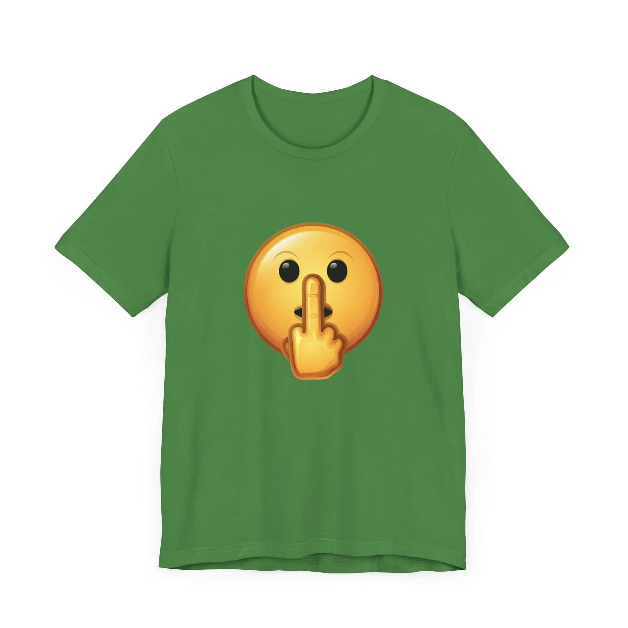 Middle Finger FU Shh Silent Protest Emoji Tee (Small Graphic)
