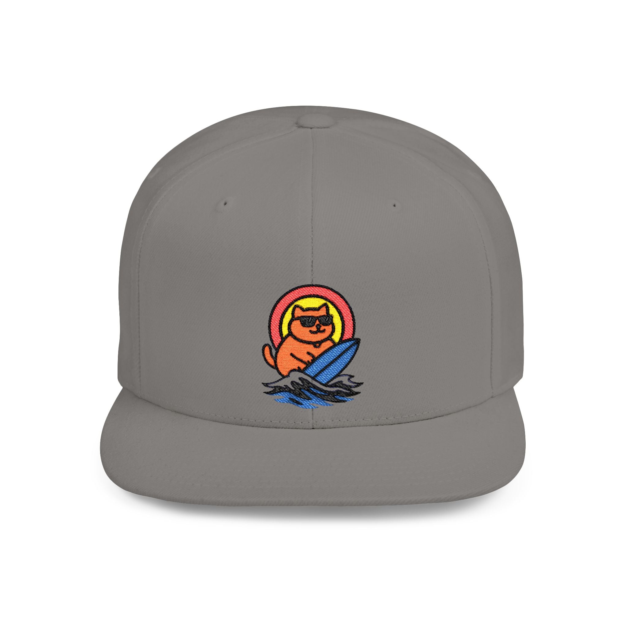 Chonky Surf Cat Snapback Hat Light