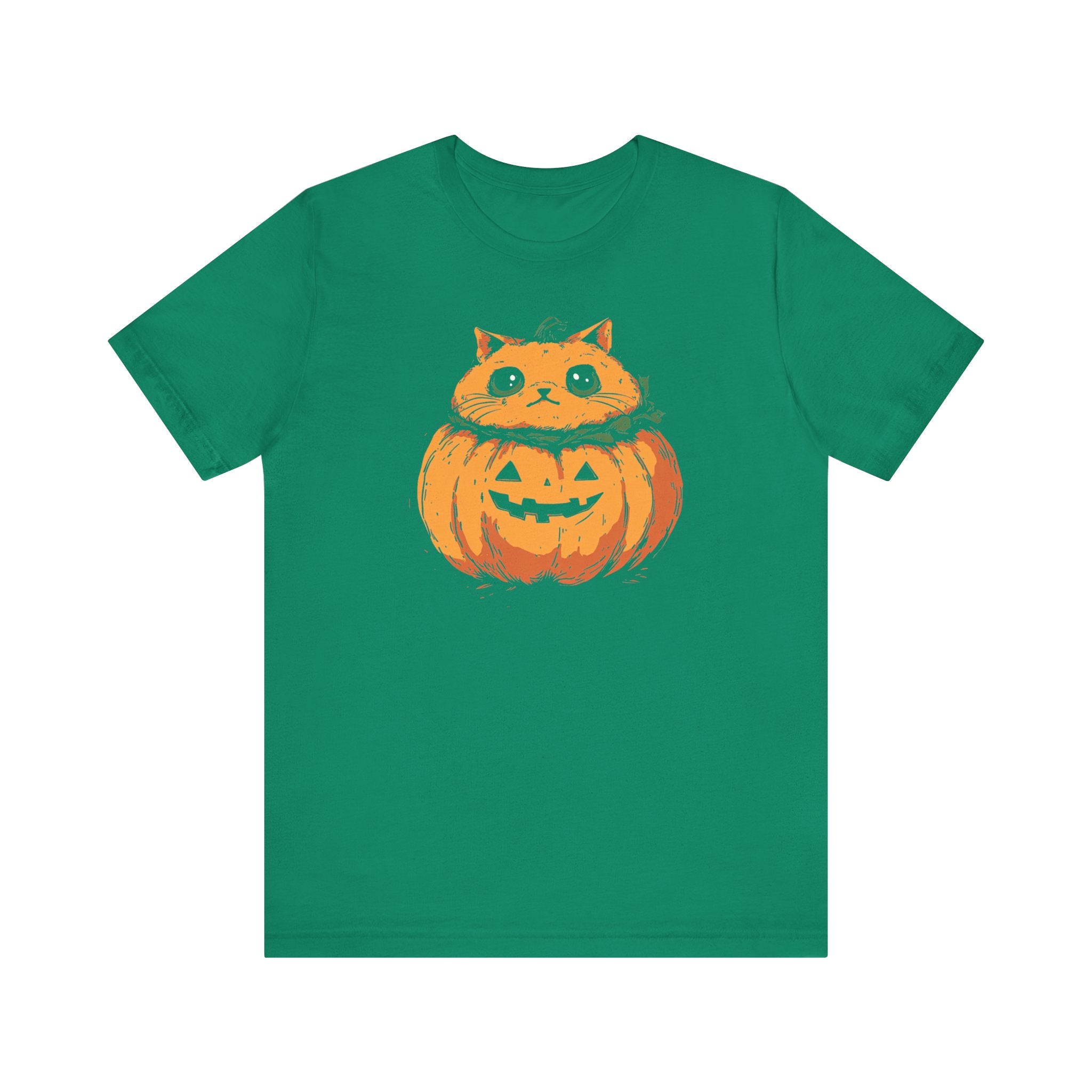 Pumpkin Cat T-Shirt - Cute Halloween Jack-o’-Lantern Kitty Design