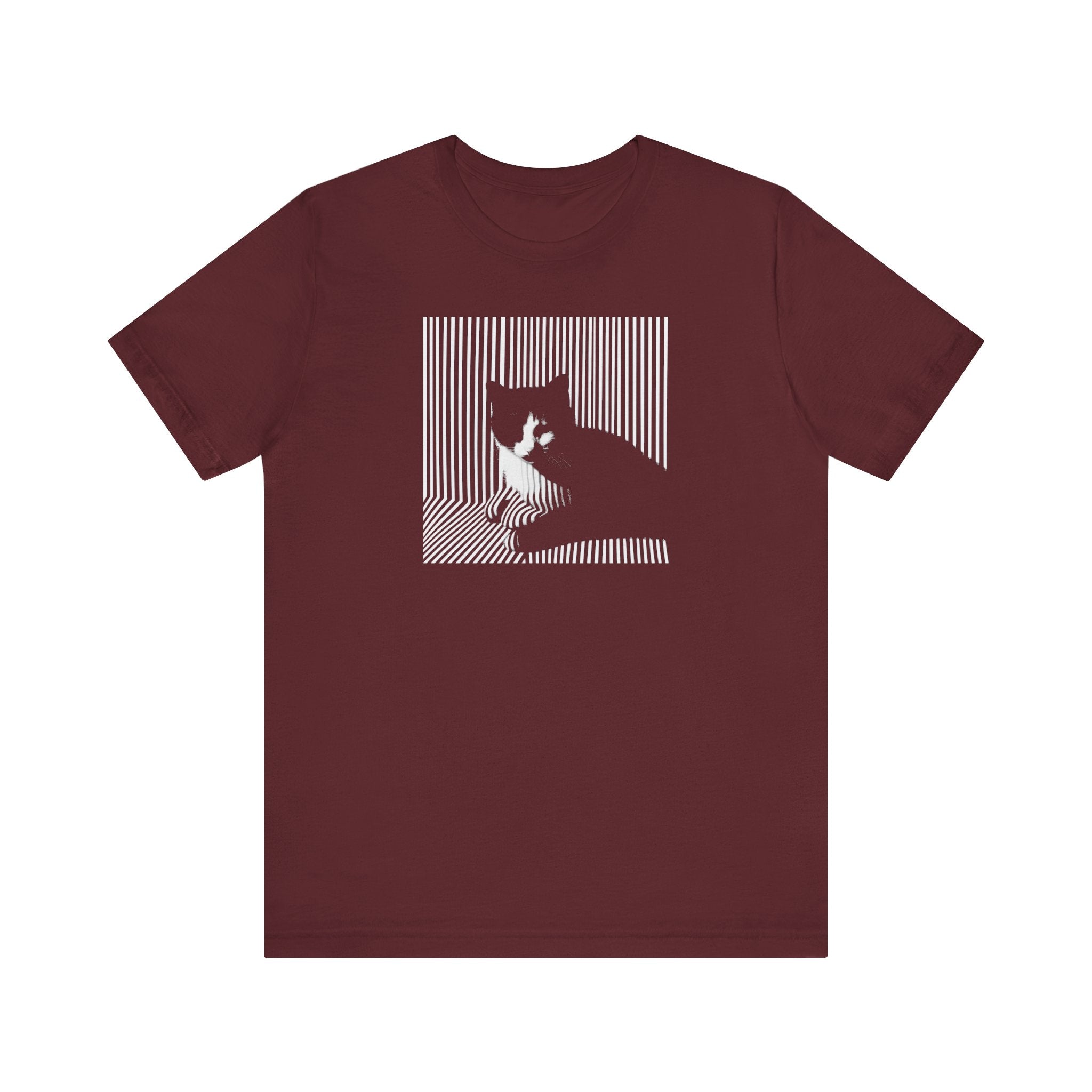 Abstract Black Cat Graphic Tee – Modern Minimalist Cat Lover Shirt