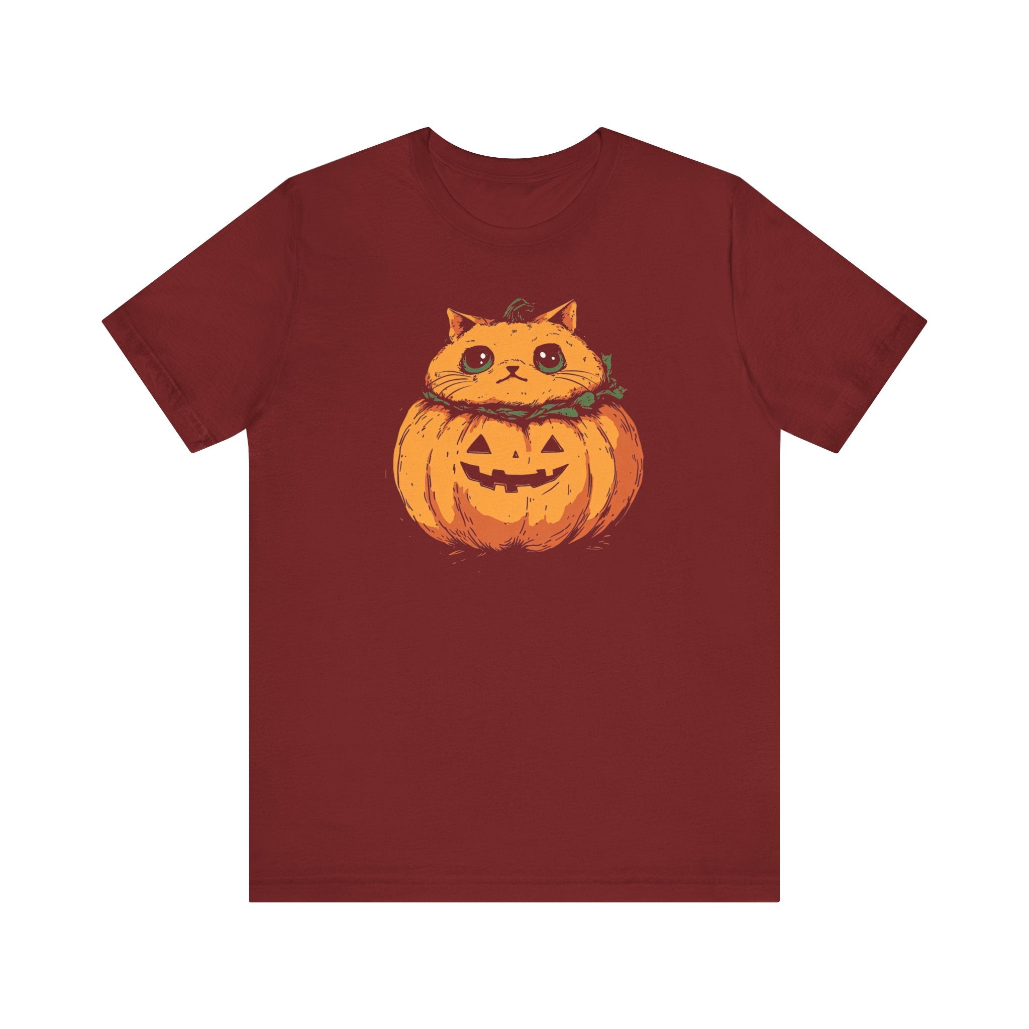 Pumpkin Cat T-Shirt - Cute Halloween Jack-o’-Lantern Kitty Design